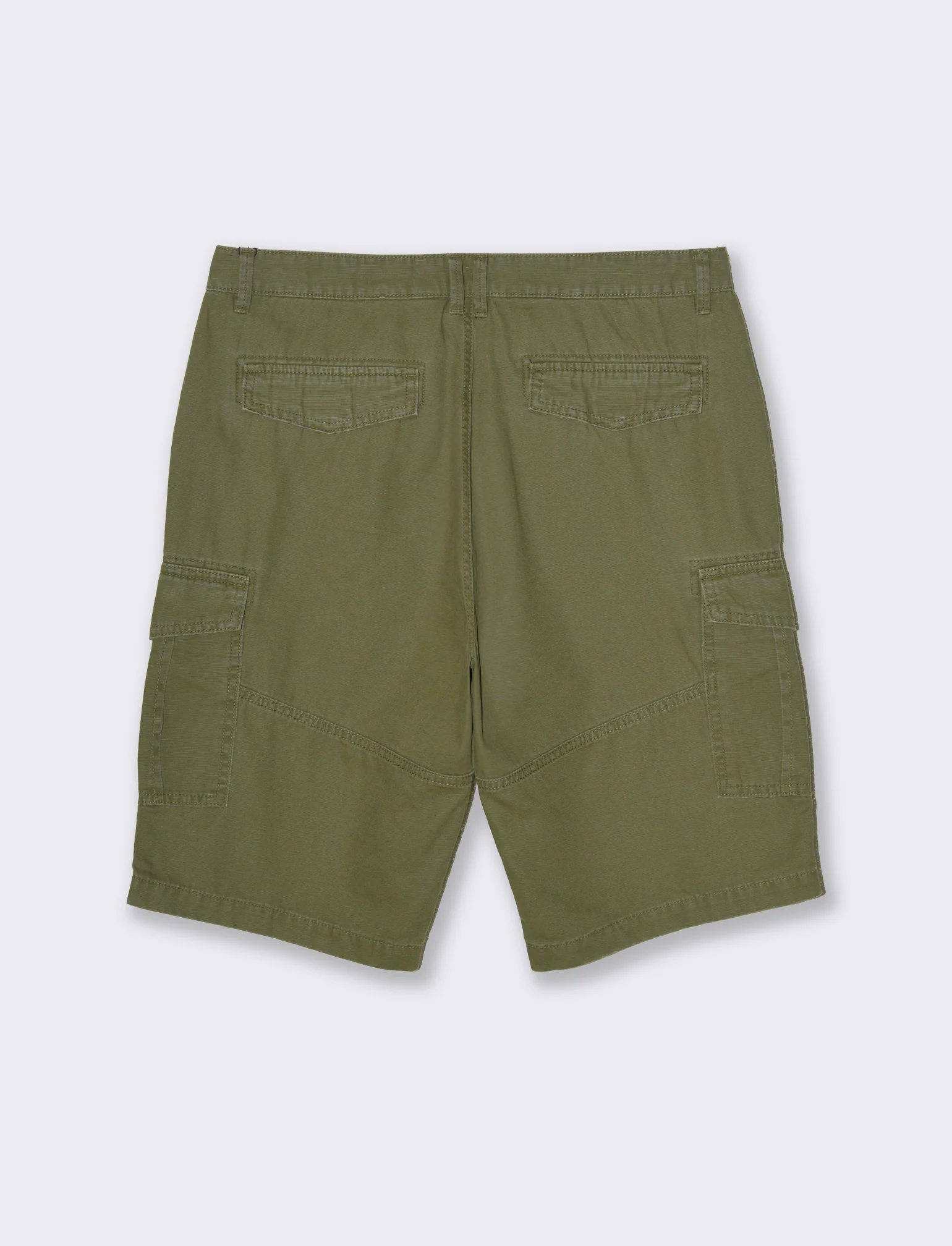 Bermuda cargo in tessuto canvas da uomo - Verde oliva - Image 5