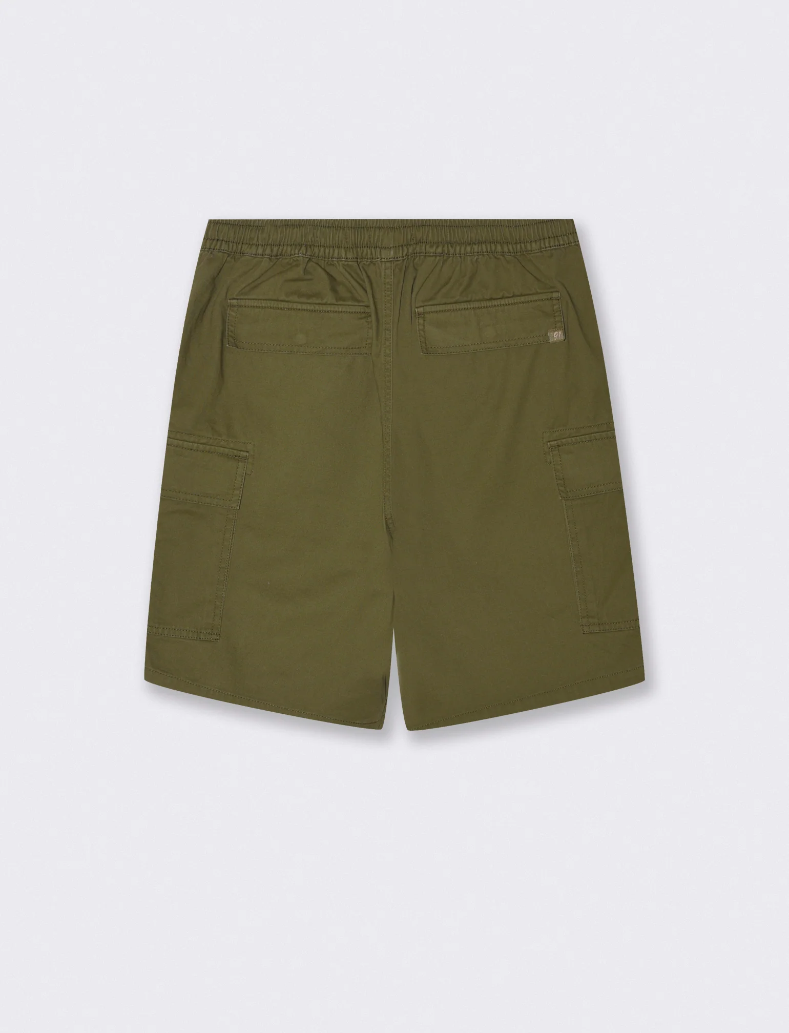 Bermuda cargo in twill con tasche patta - Verde militare - Image 2