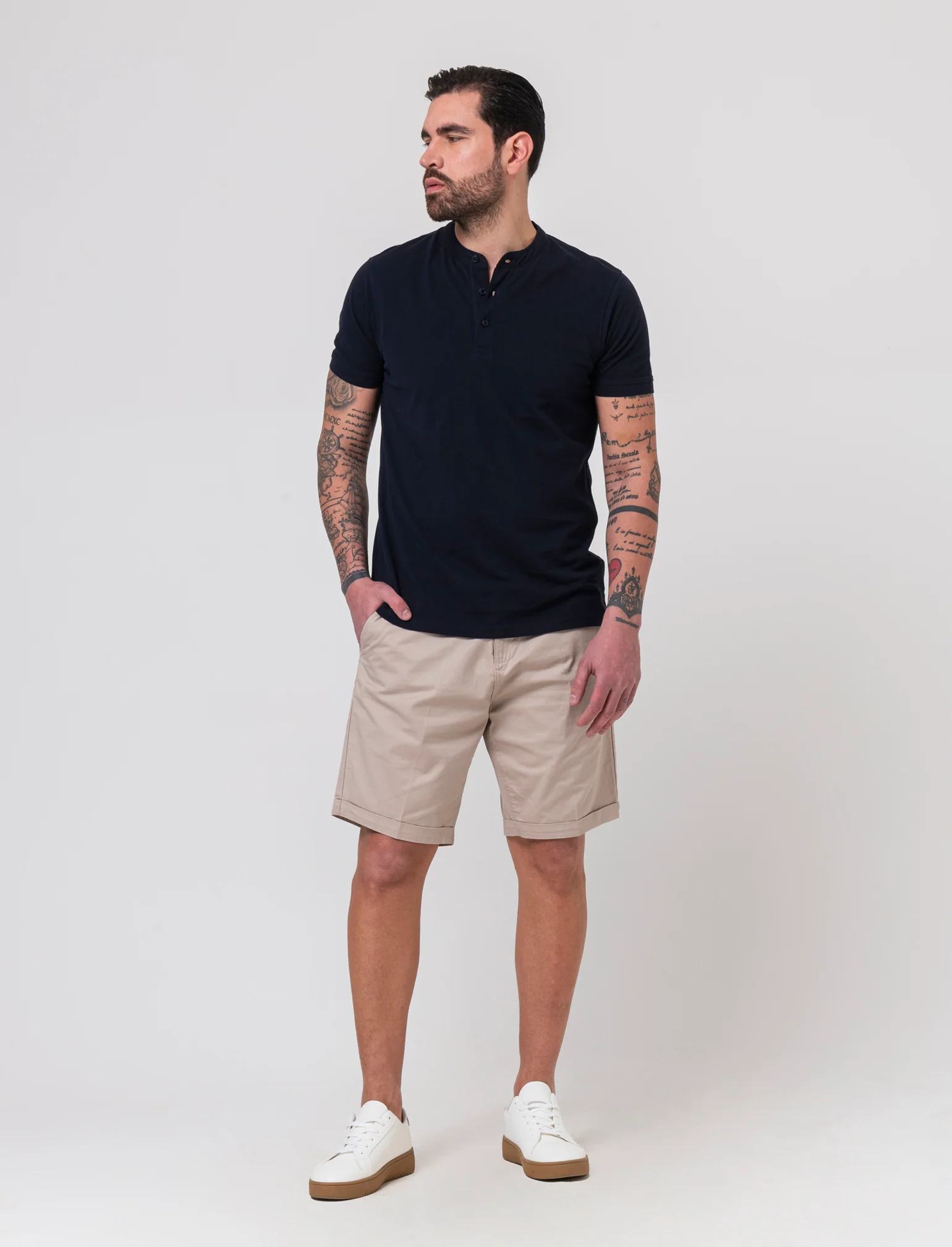 Bermuda chino regular fit da uomo - Beige - Image 3