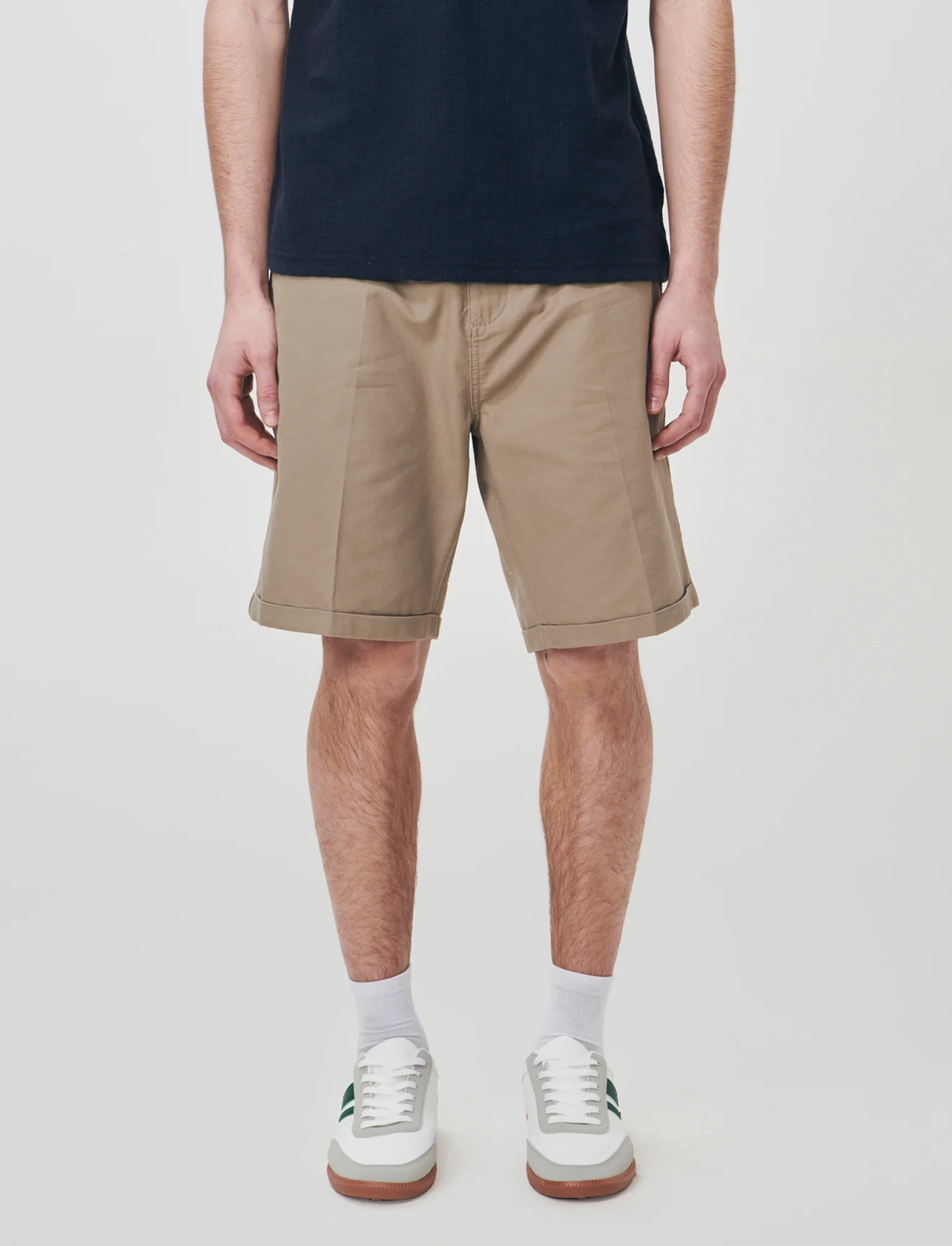 Bermuda Chino Regular Fit in Twill di Cotone - Verde kaki - Image 3
