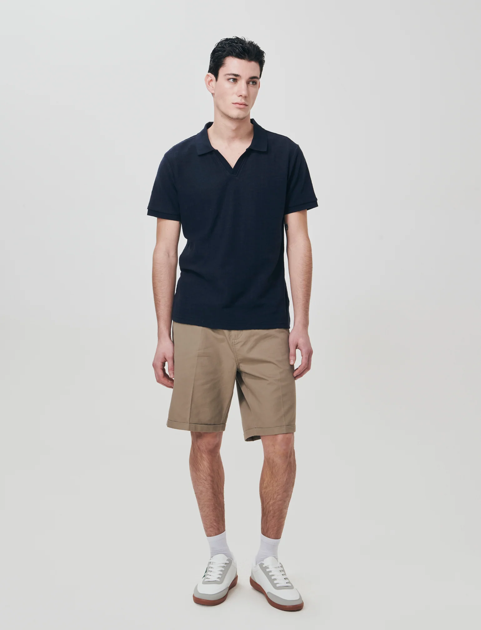 Bermuda Chino Regular Fit in Twill di Cotone - Verde kaki - Image 4