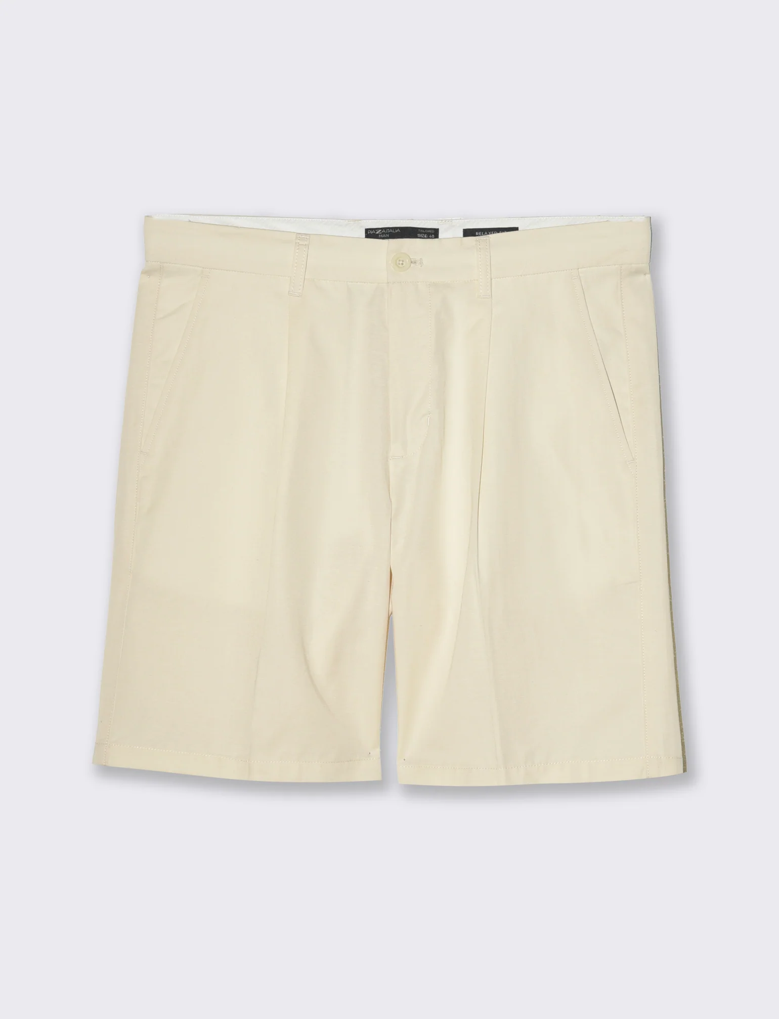 Bermuda chino relaxed fit in misto lino da uomo - Beige ecru - Image 4