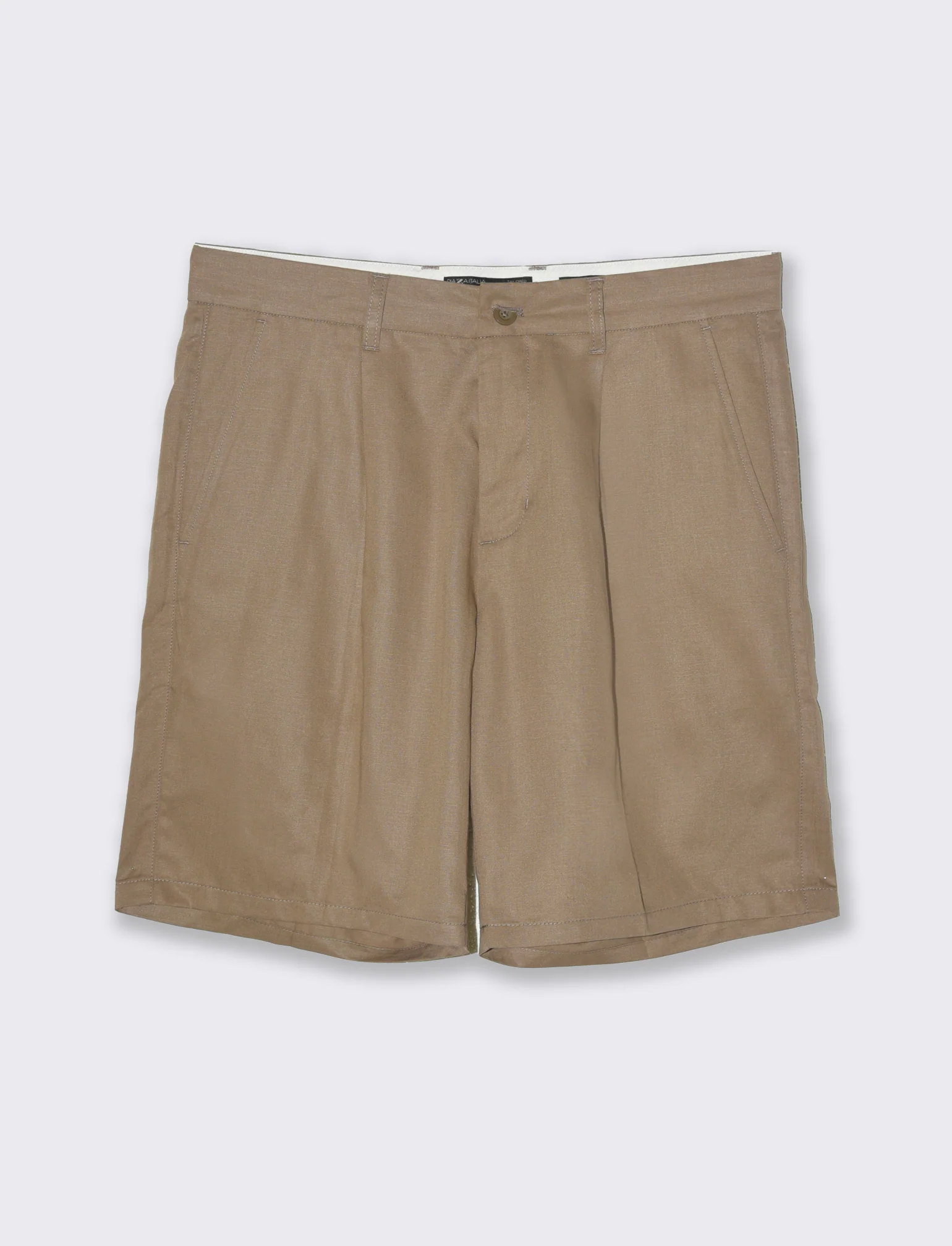 Bermuda chino relaxed fit in misto lino da uomo - Grigio tortora - Image 4