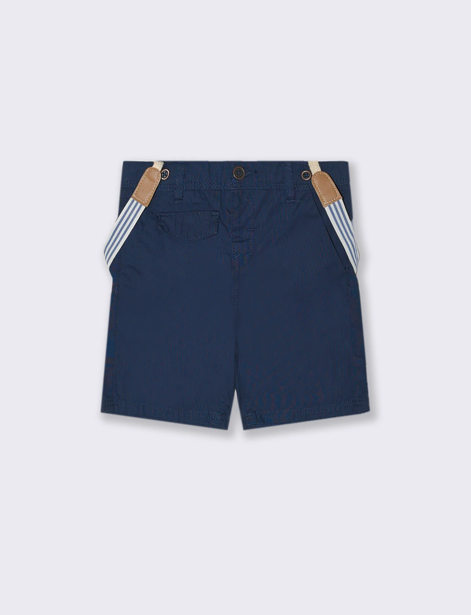 Bermuda con bretelle da neonato - Blu