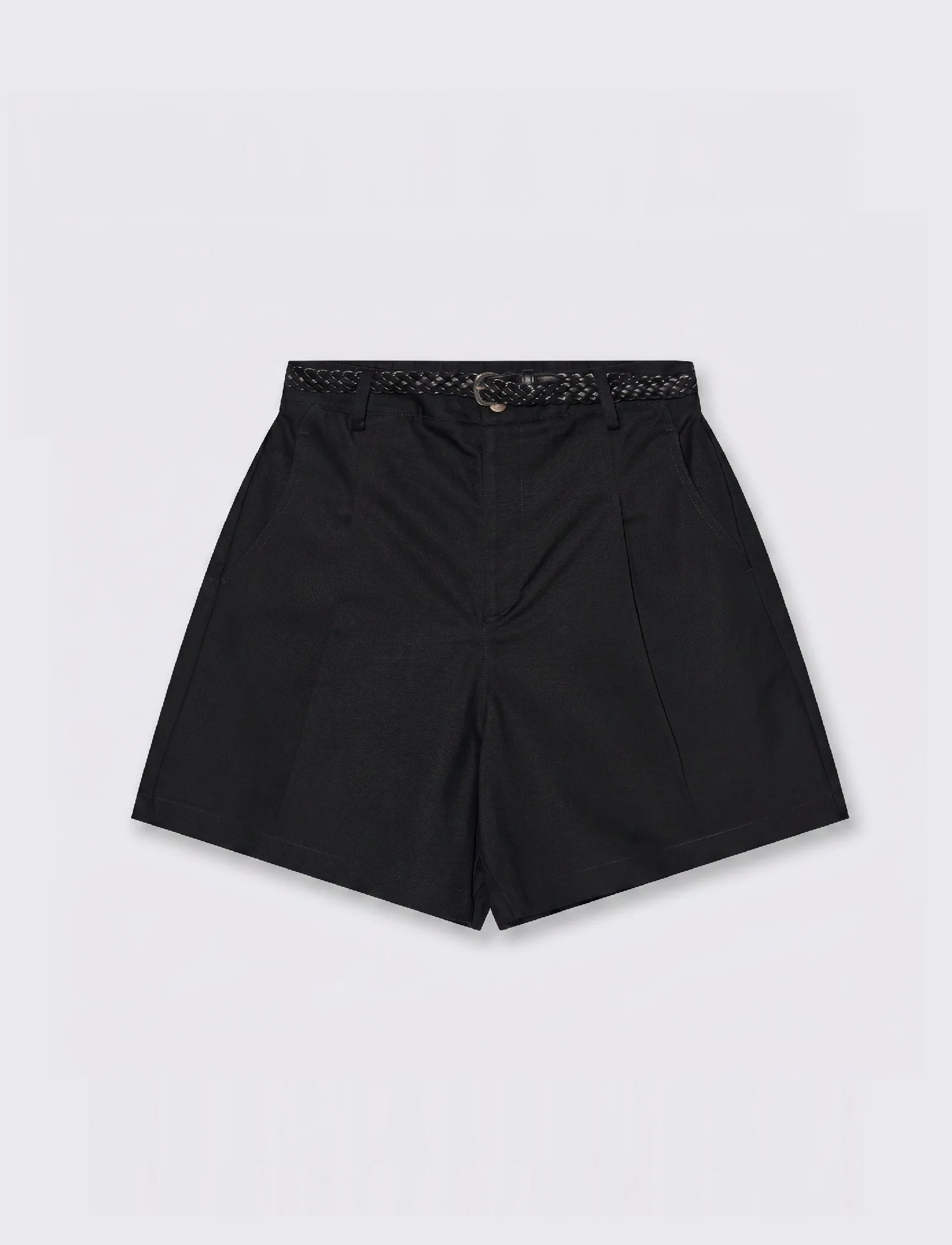 Bermuda con Cintura ed Elastico - Nero