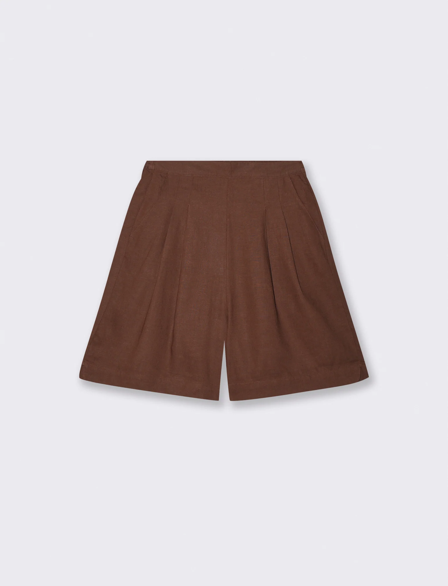 Bermuda con Elastico e Tasche Fianchi - Marrone cioccolato