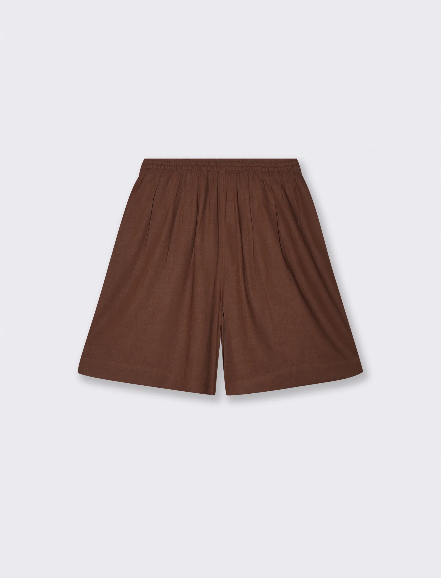 Bermuda con Elastico e Tasche Fianchi - Marrone cioccolato - Image 2