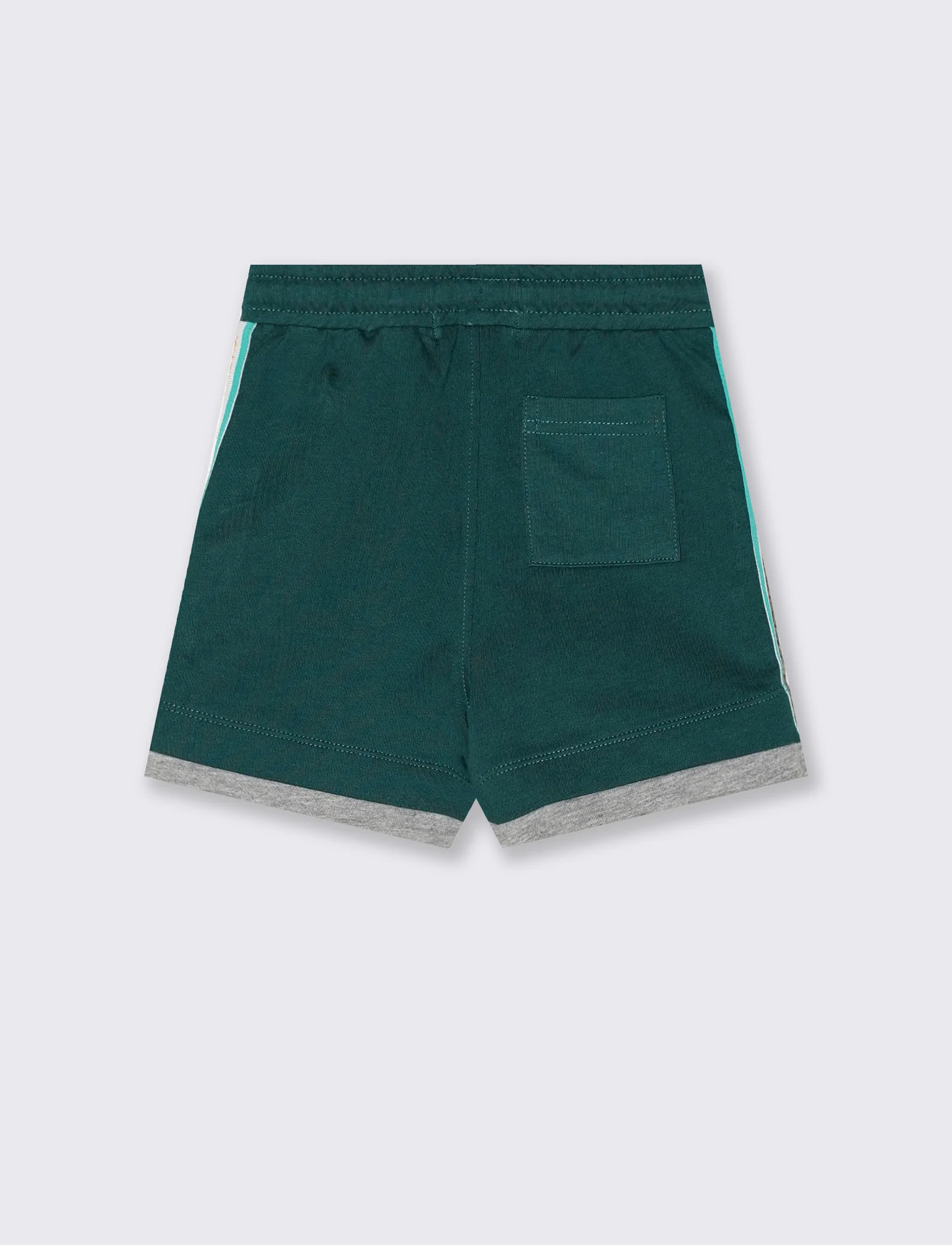 Bermuda con inserti e bande laterali - Verde - Image 2