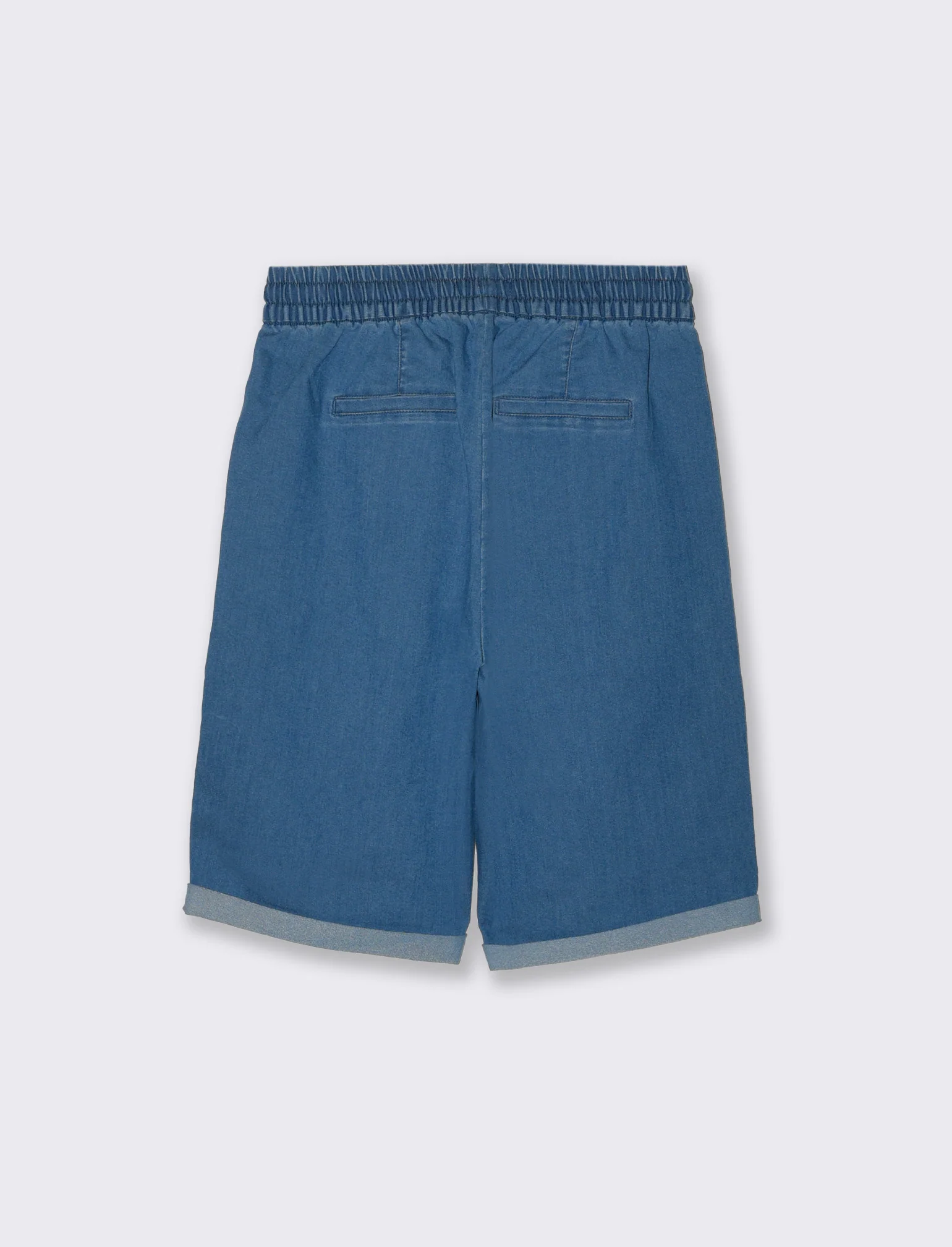 Bermuda con risvolto da donna - Denim - Image 2