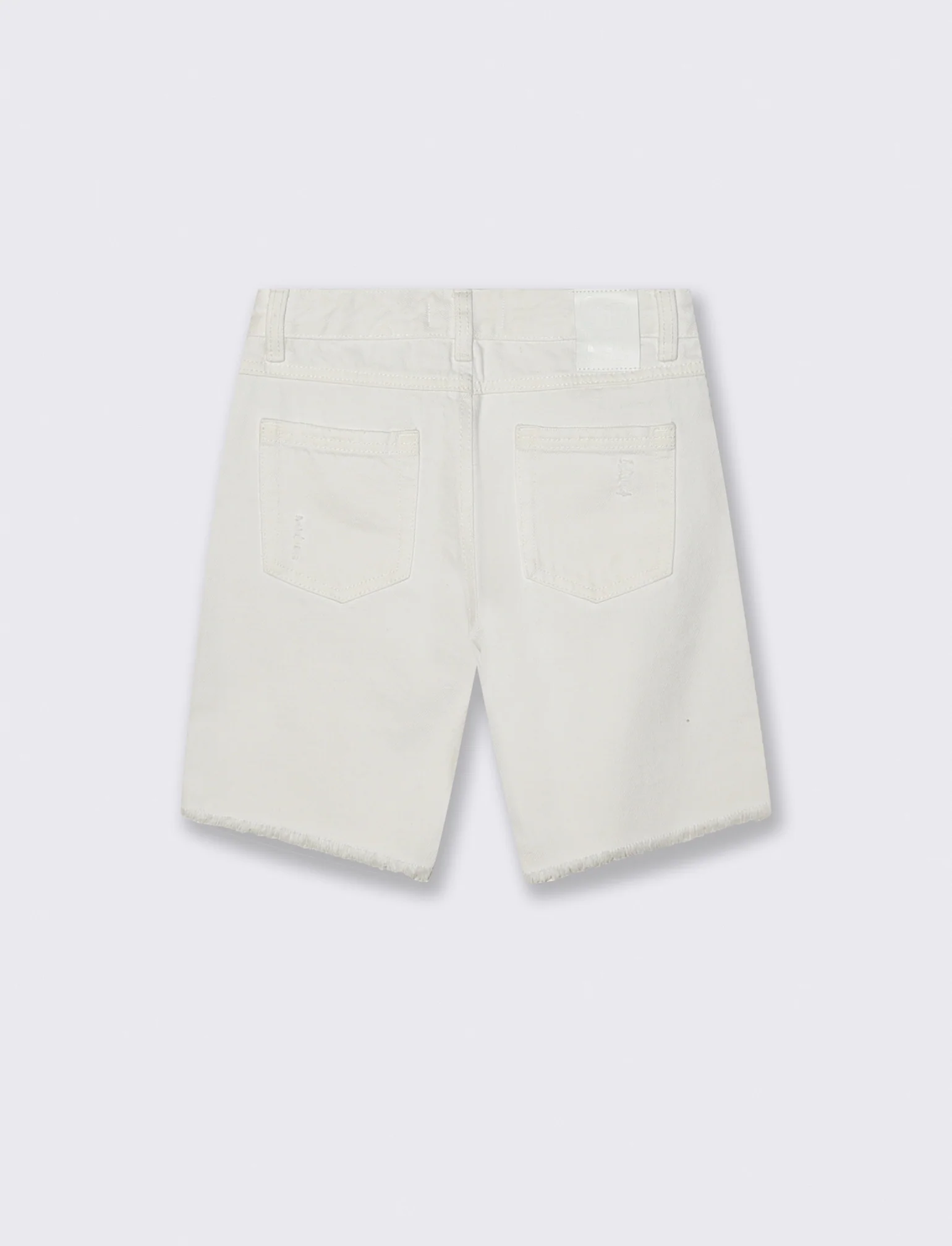Bermuda denim bianco con rotture fashion - Bianco - Image 2
