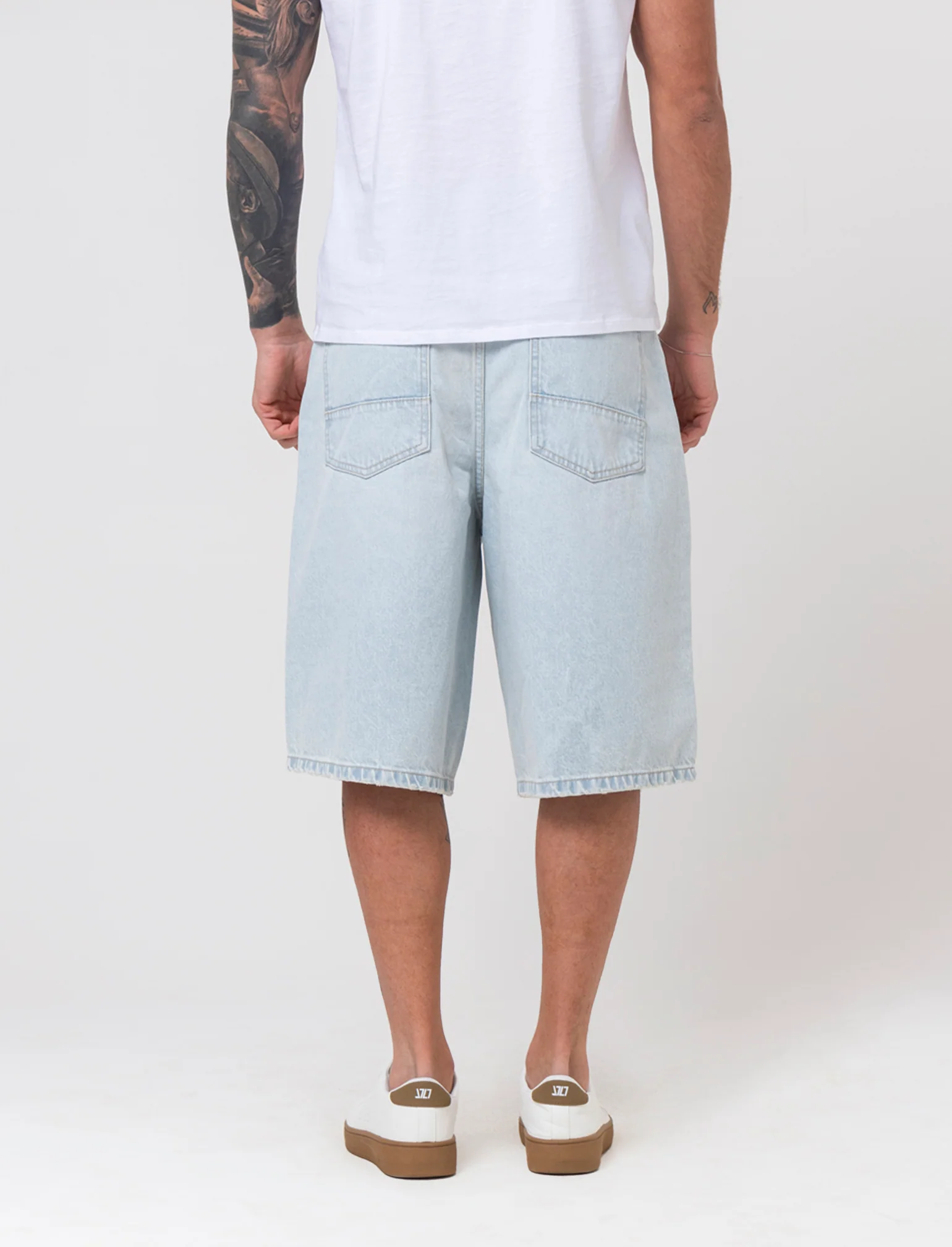 Bermuda di jeans skater da uomo - Denim chiaro - Image 2