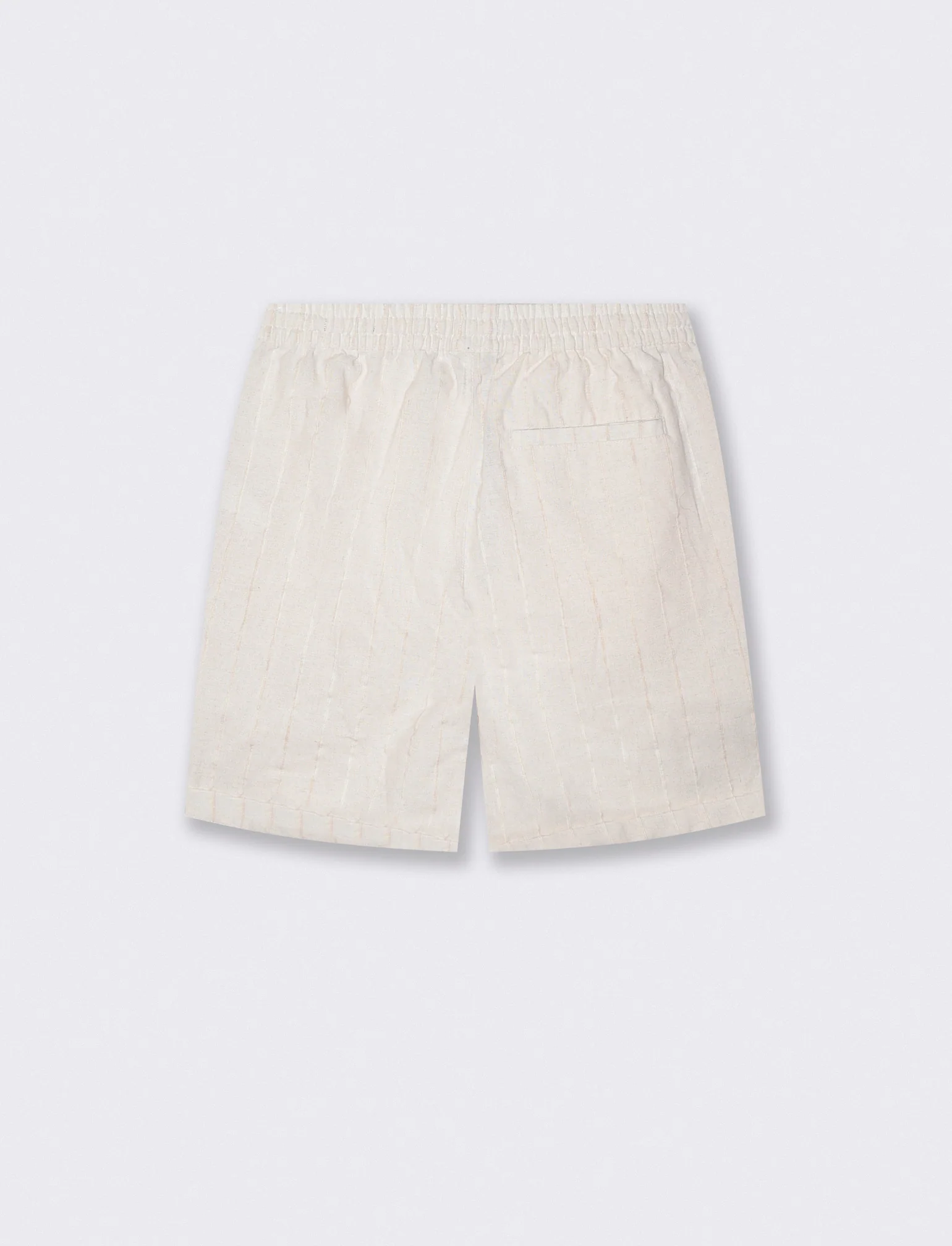 Bermuda in cotone con elastico in vita - Beige - Image 2