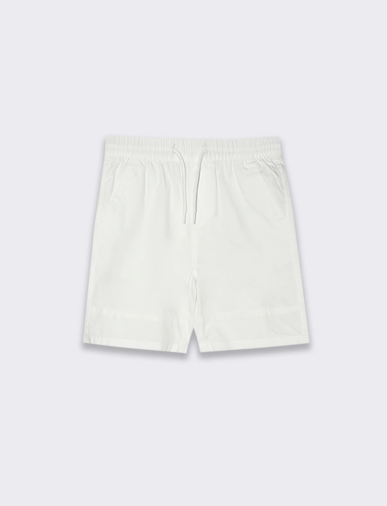 Bermuda in cotone con tagli da bambino - Bianco - Image 3