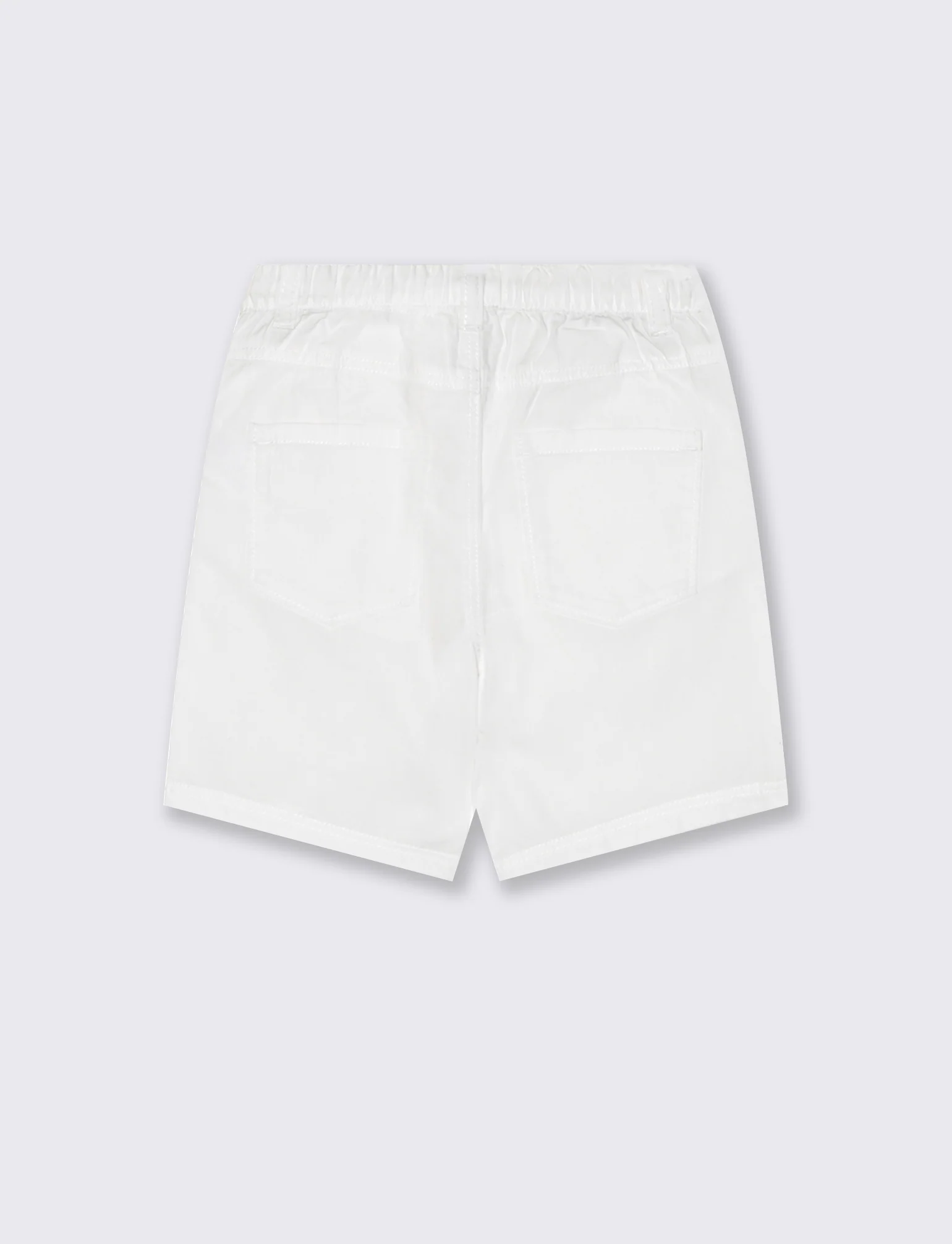 Bermuda in cotone con tasche a filo - Bianco - Image 2