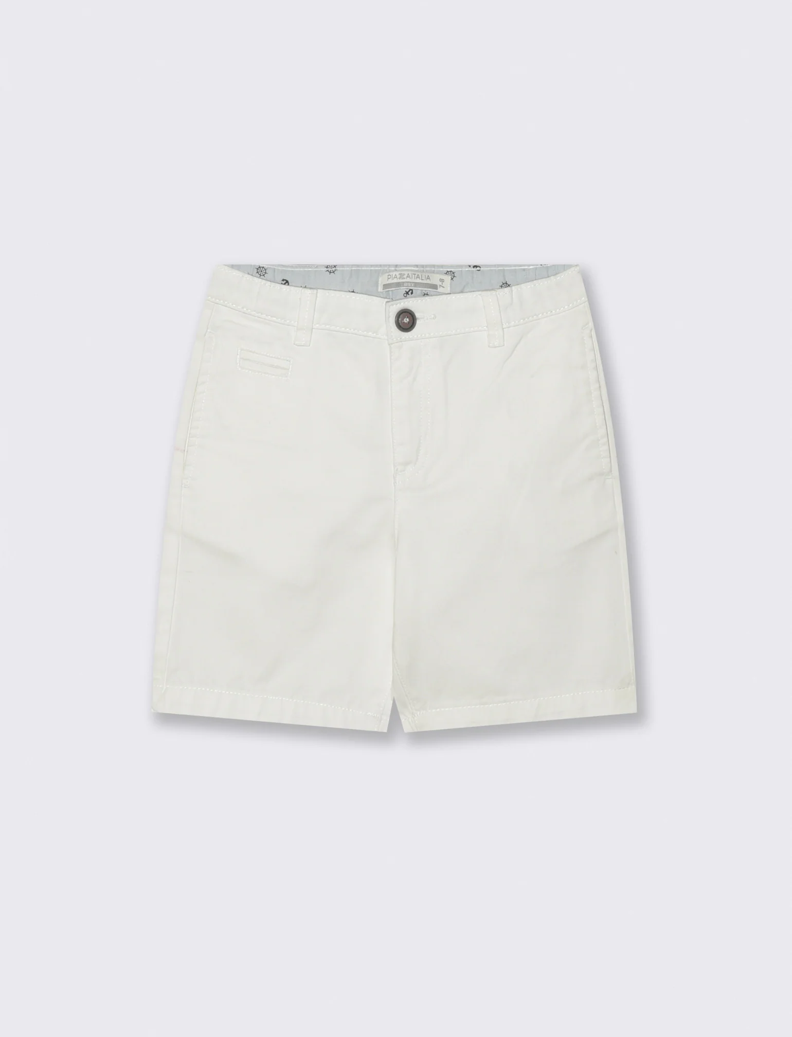 Bermuda in cotone tinta unita regular fit - Bianco