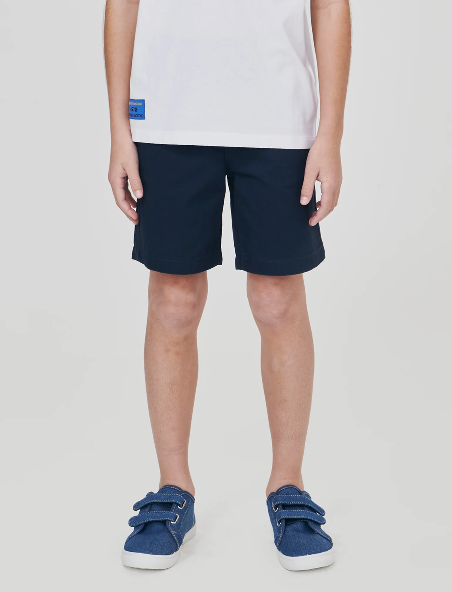 Bermuda in cotone tinta unita regular fit - Blu - Image 2