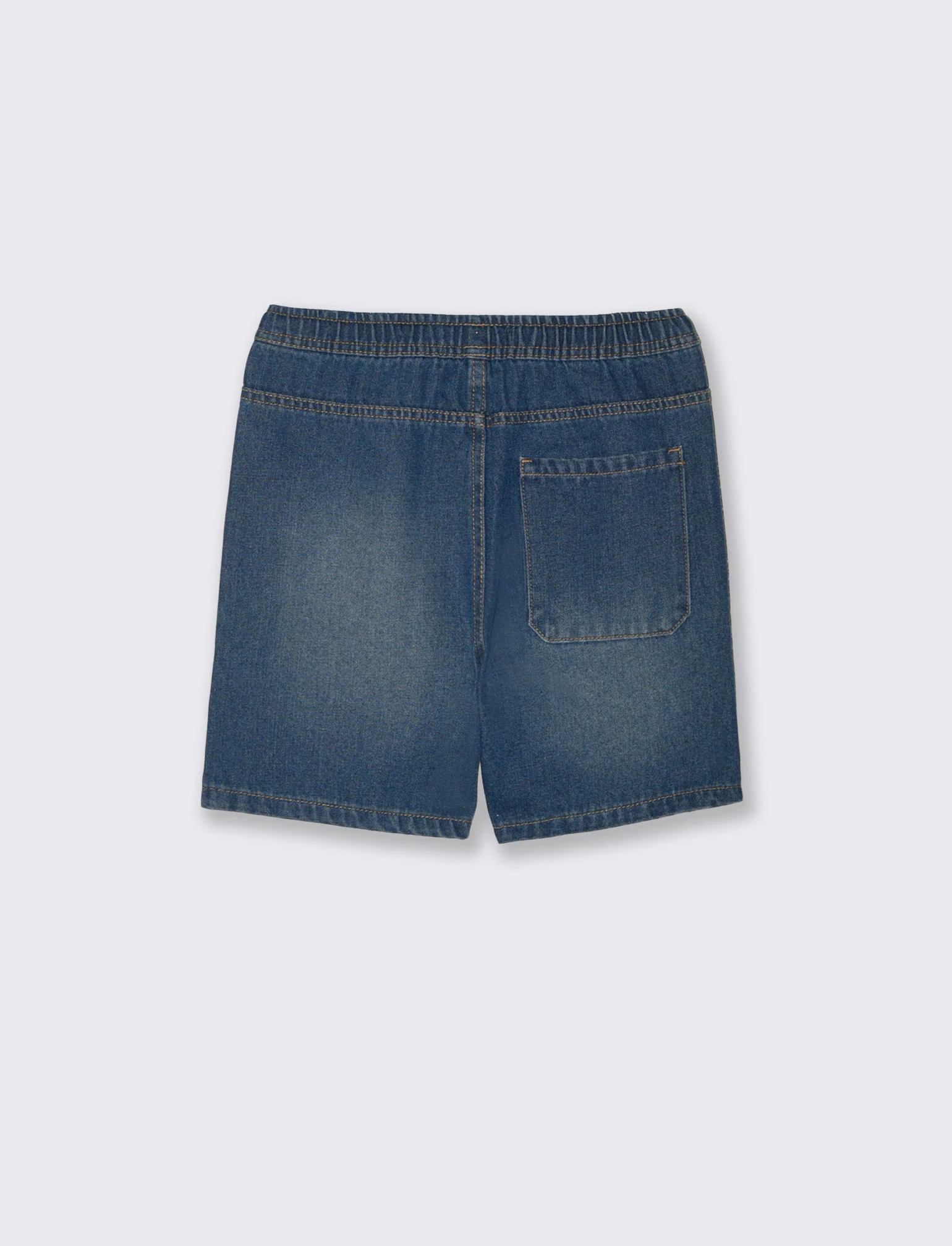 Bermuda in denim con coulisse e lacci - Denim - Image 2