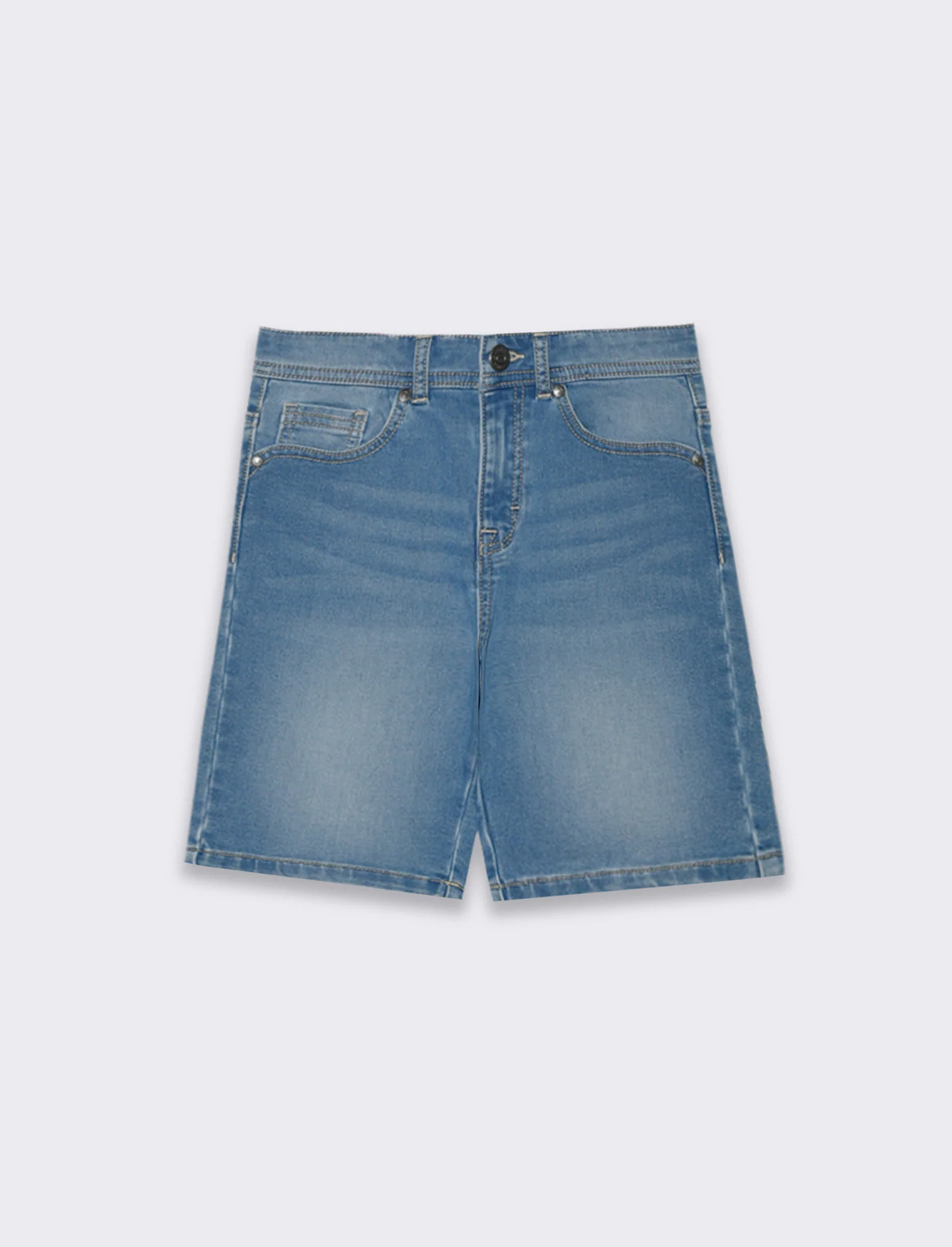 Bermuda in denim con lavaggio sfumato da bambino - Denim - Image 3