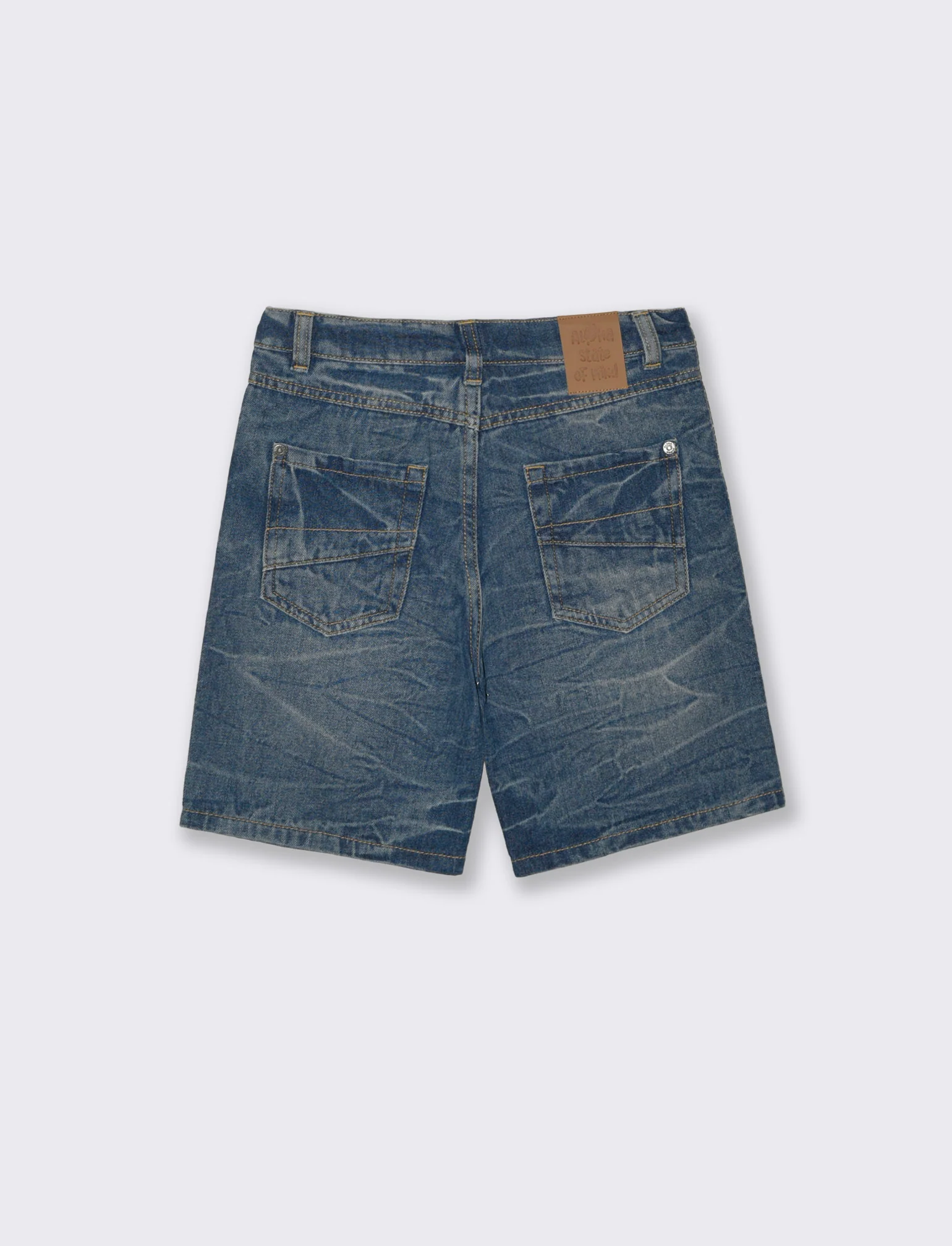 Bermuda in denim con rotture frontali - Denim - Image 2