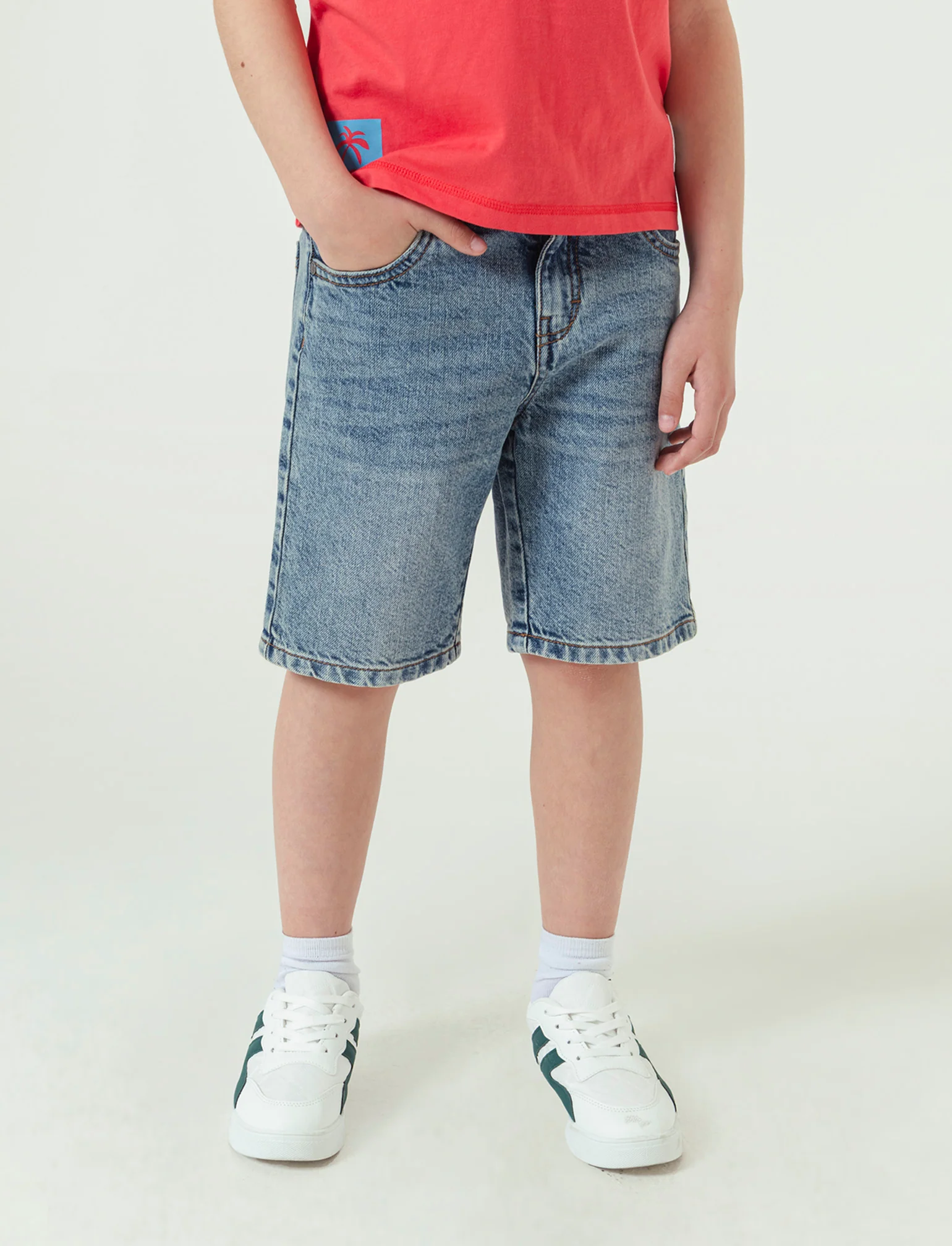 Bermuda in denim da bambino - Denim chiaro
