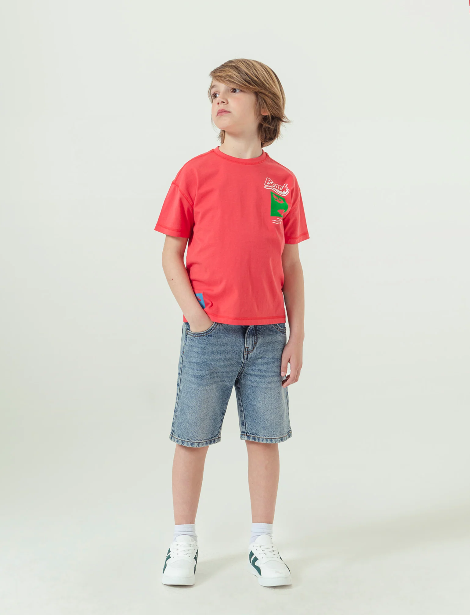 Bermuda in denim da bambino - Denim chiaro - Image 2
