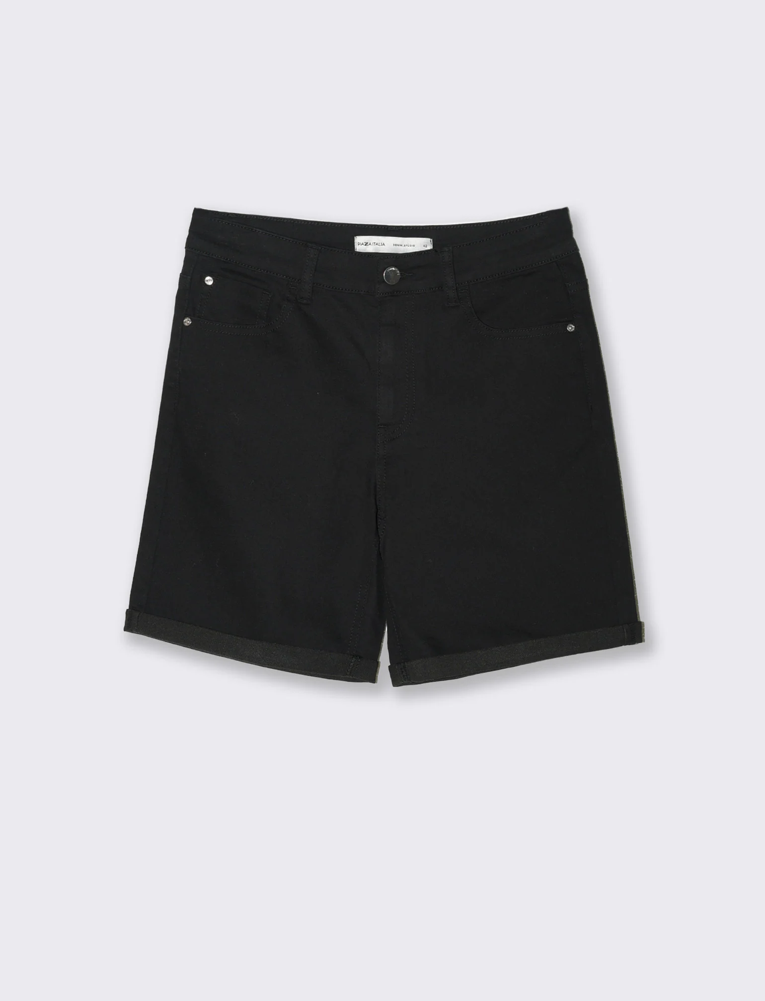 Bermuda in denim da donna - Nero - Image 4