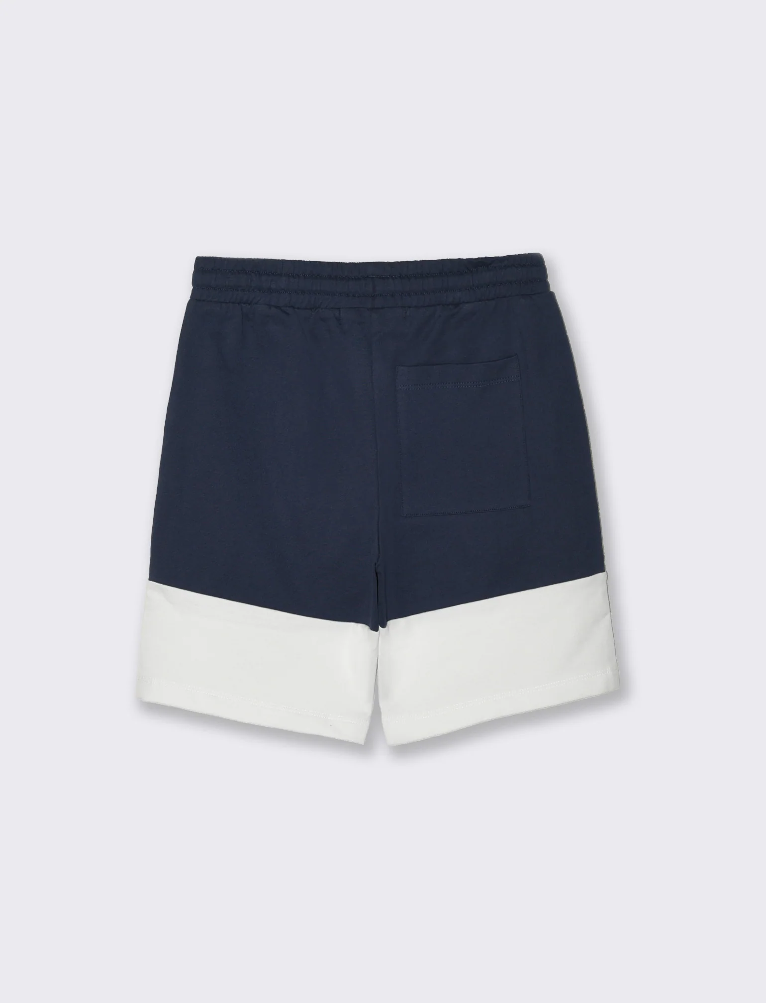 Bermuda in felpa con contrasti in tessuto da bambino - Blu - Image 2