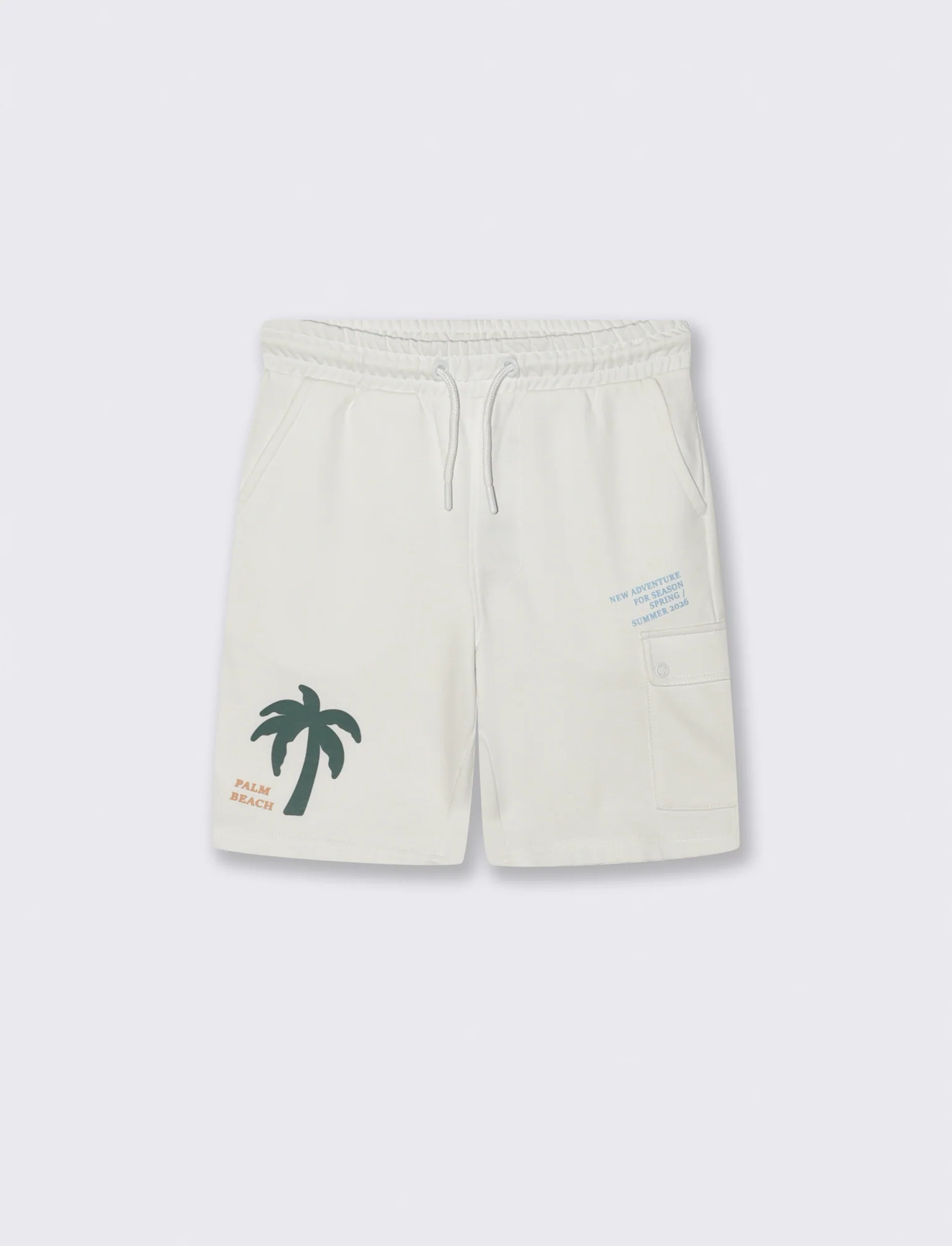 Bermuda in felpa con stampe estive - Bianco