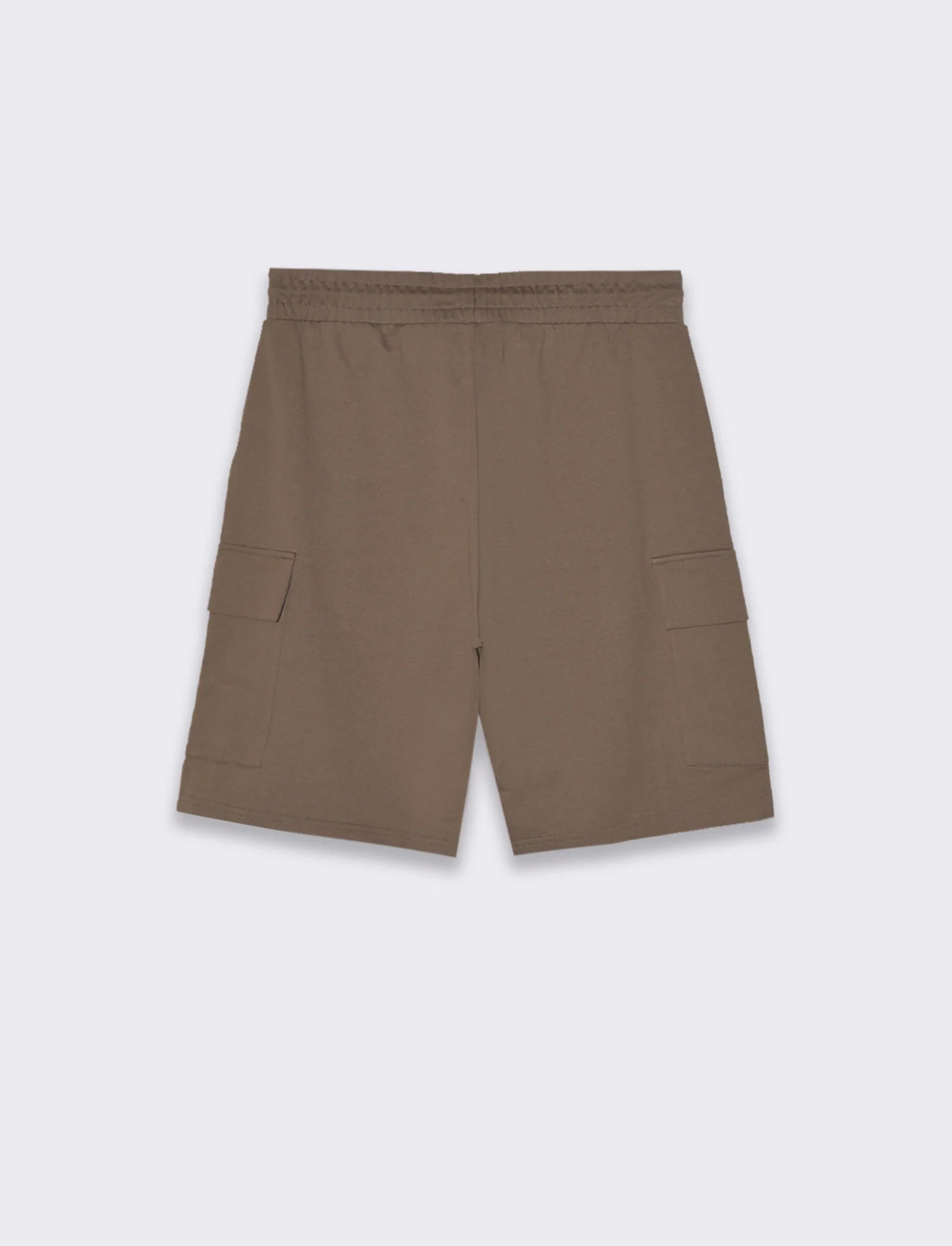 Bermuda in felpa con vita jogger da uomo - Grigio fango - Image 5