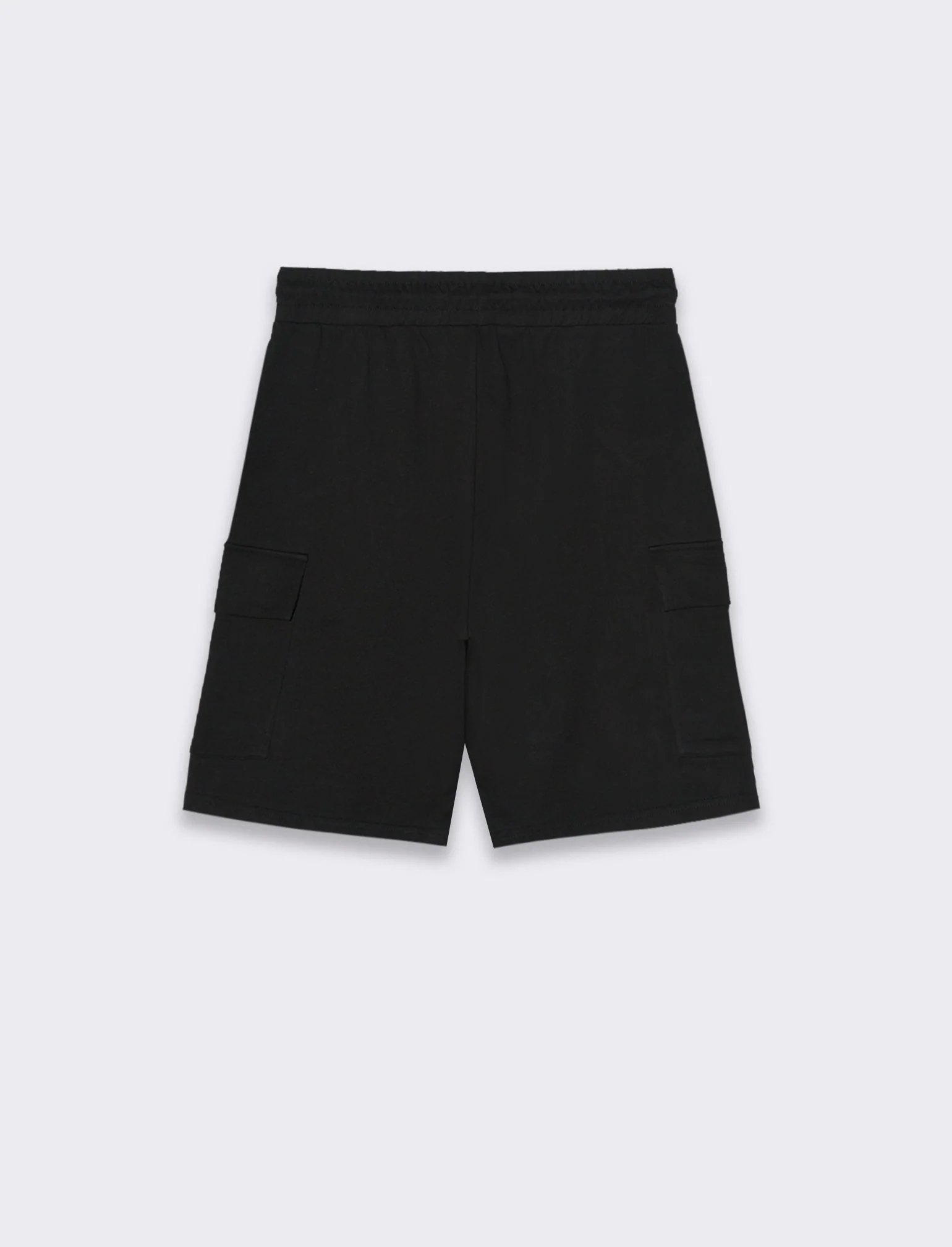 Bermuda in felpa con vita jogger da uomo - Nero - Image 2