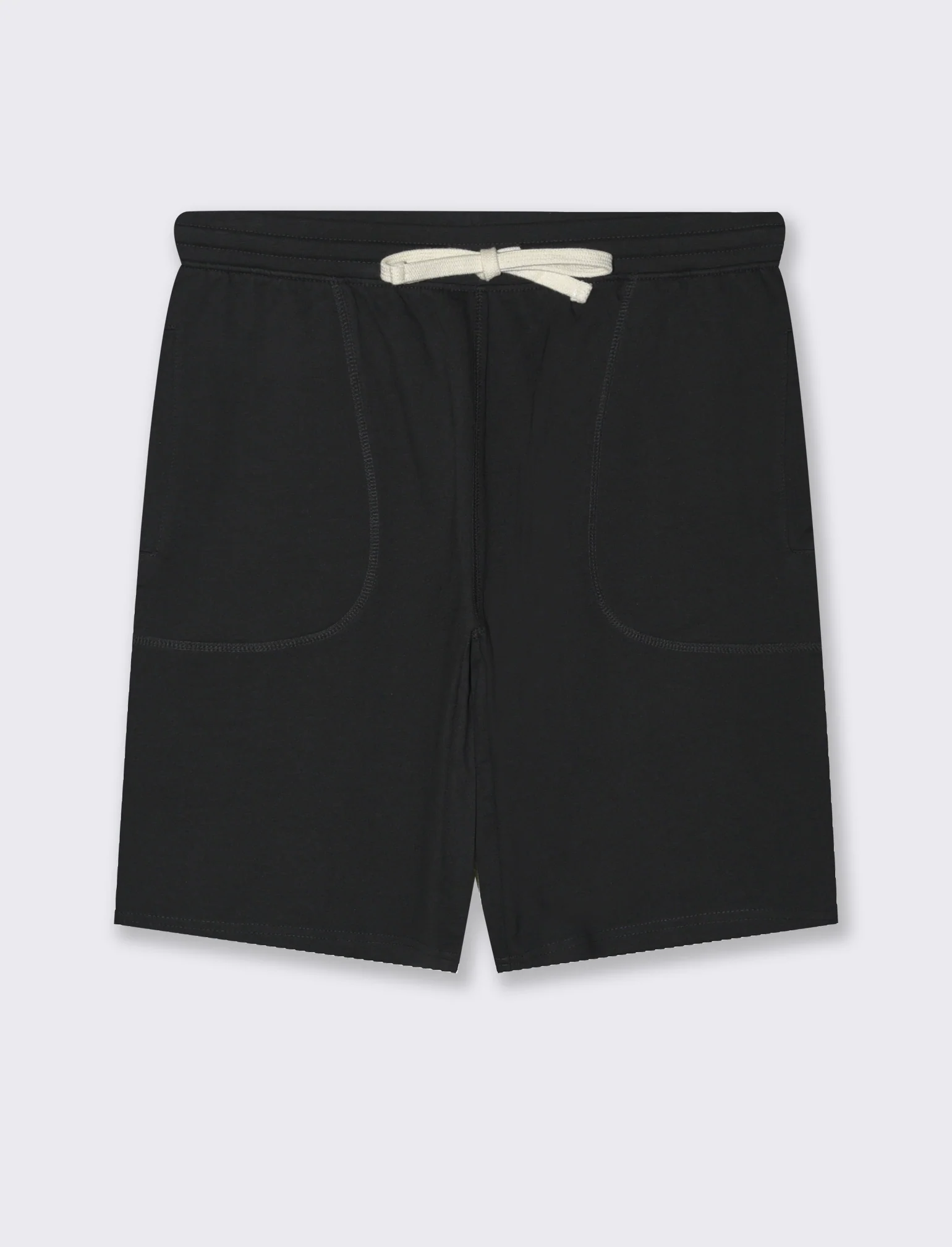 Bermuda in felpa con vita jogger da uomo - Nero - Image 4