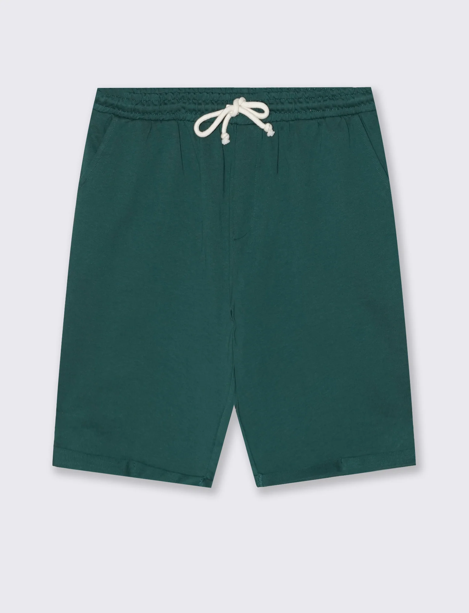 Bermuda in felpa con vita jogger - Verde petrolio