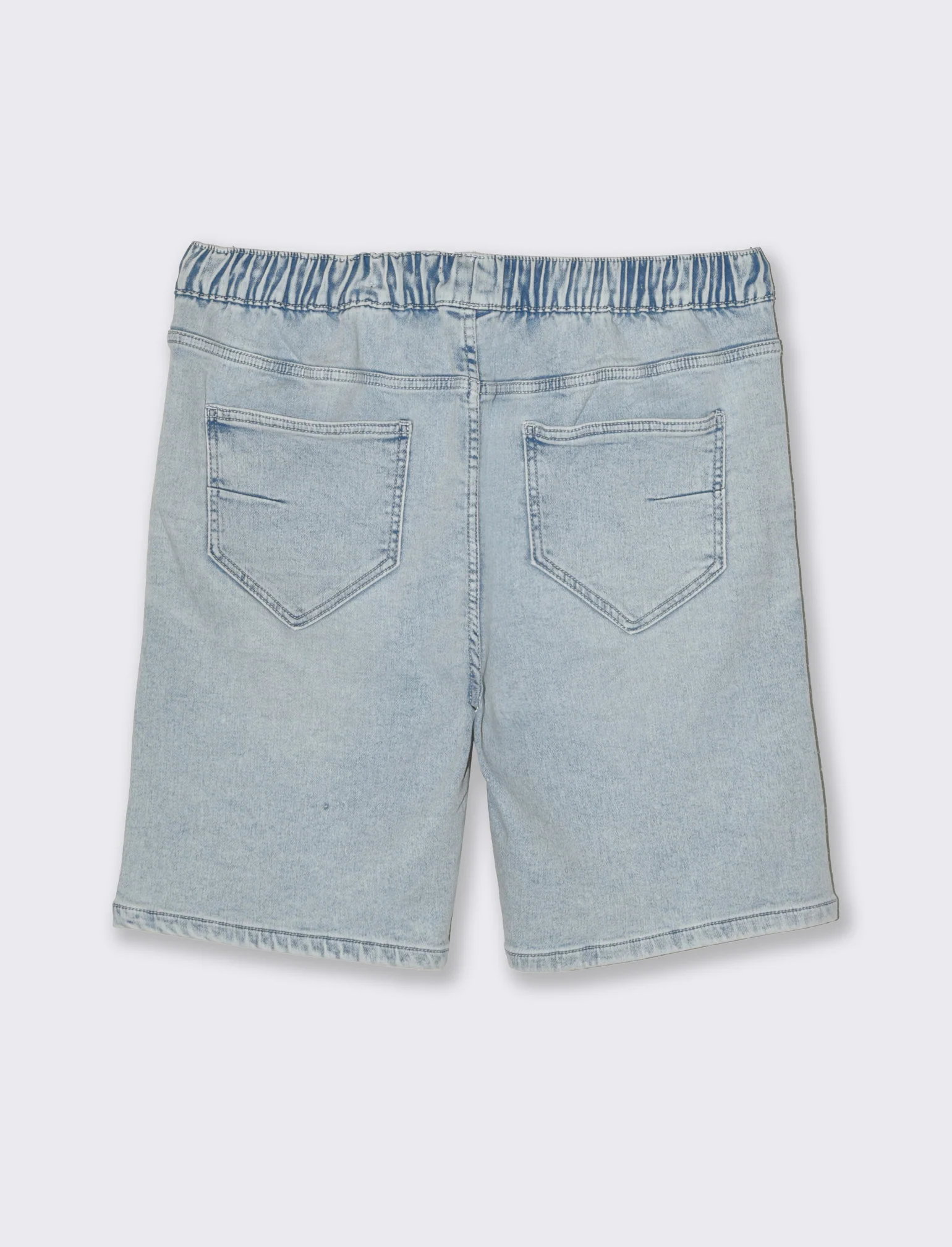 Bermuda in knitting effetto denim da uomo - Denim chiaro - Image 5