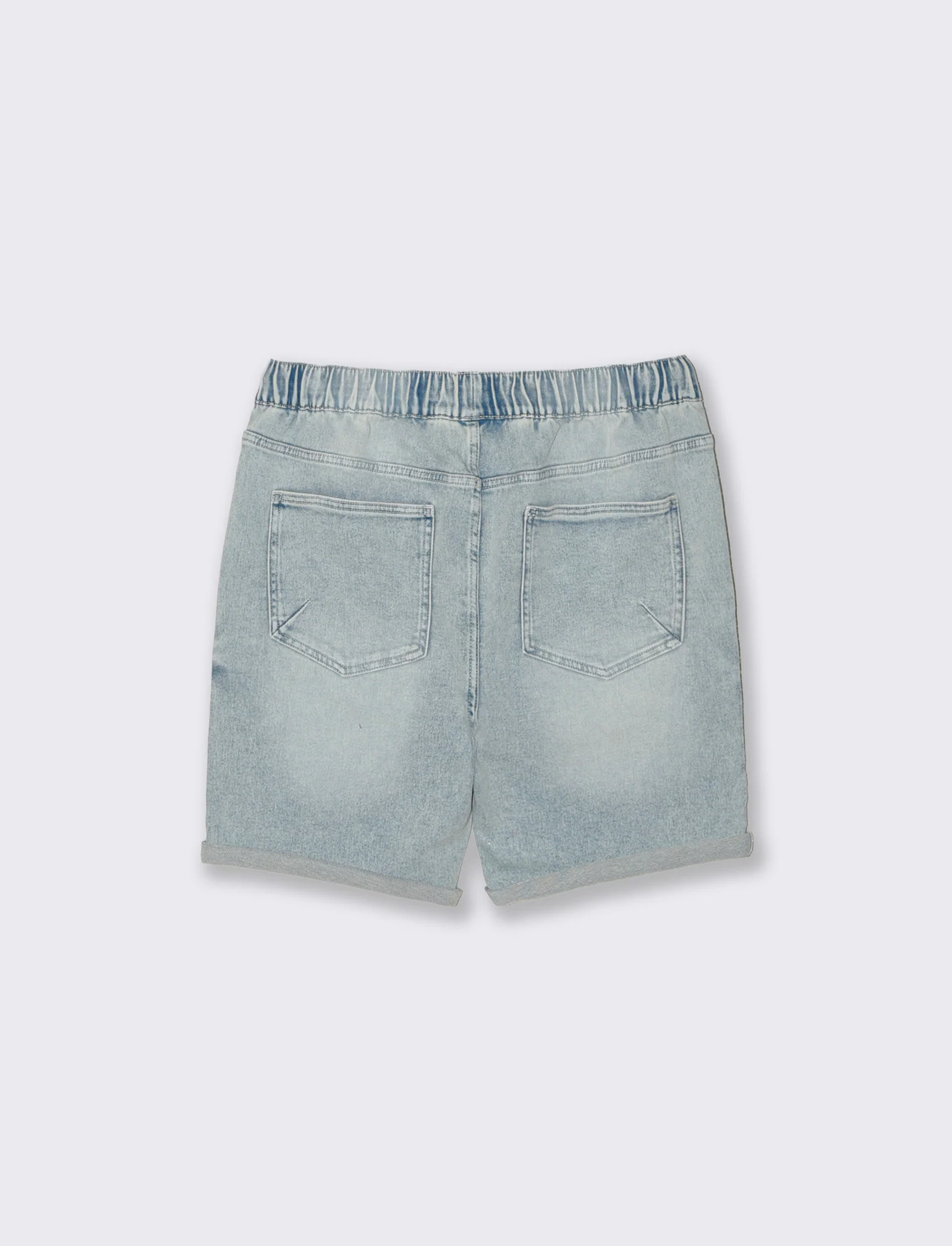 Bermuda in knitting effetto denim fit - Denim chiaro - Image 2