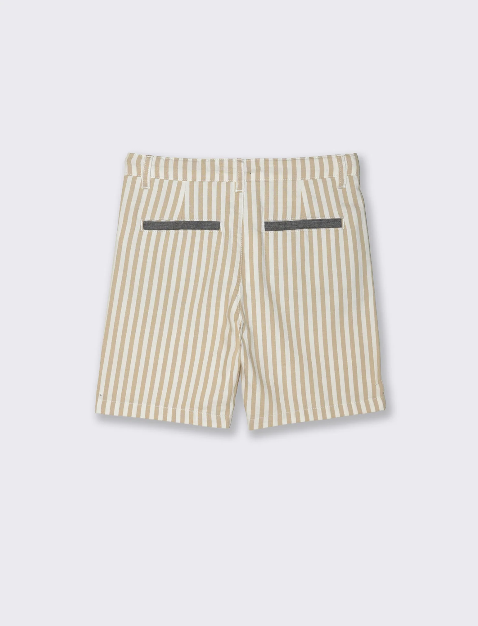 Bermuda in misto lino a righe casual - Righe - Image 2