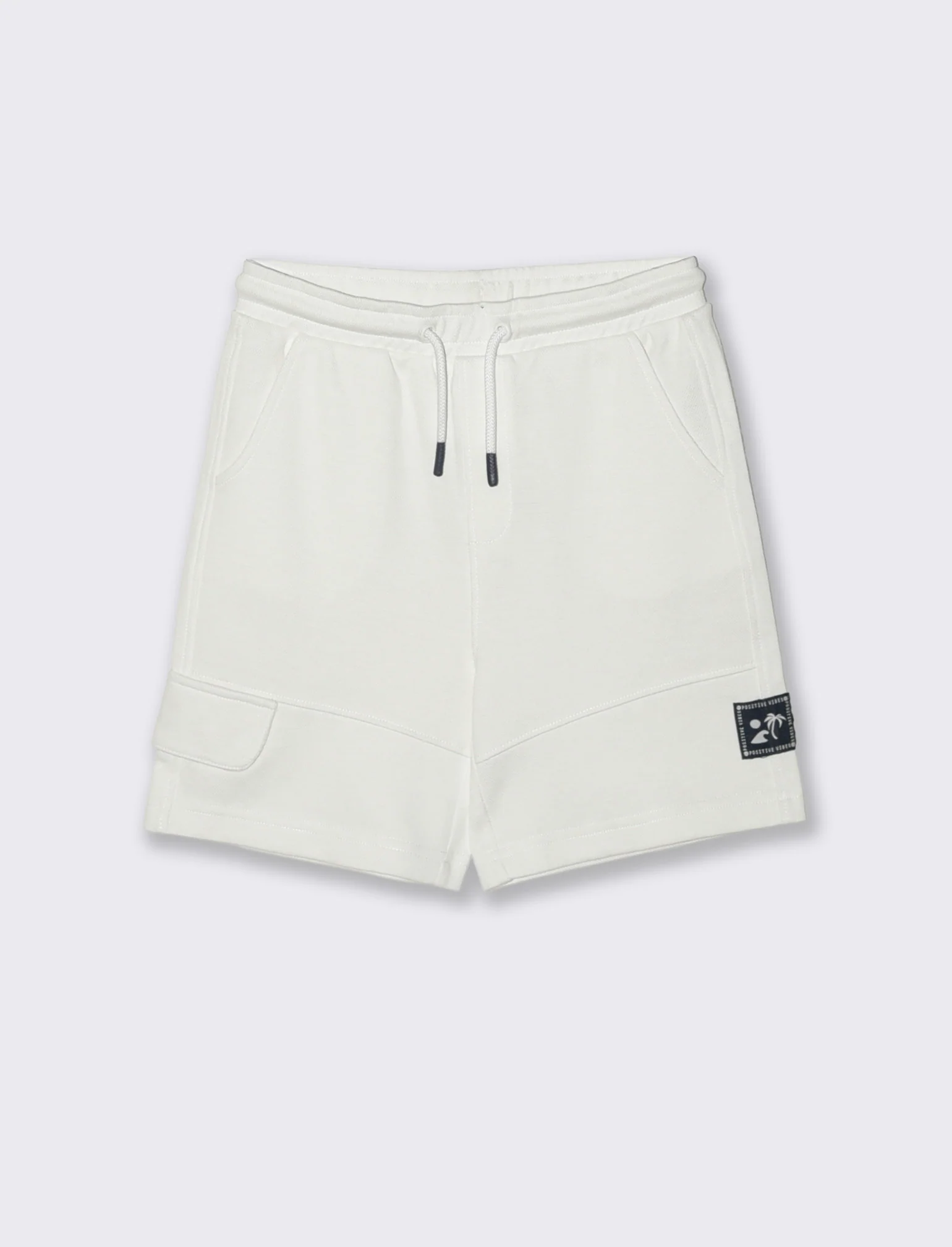 Bermuda in piquÃ¨ con patch stiloso - Bianco