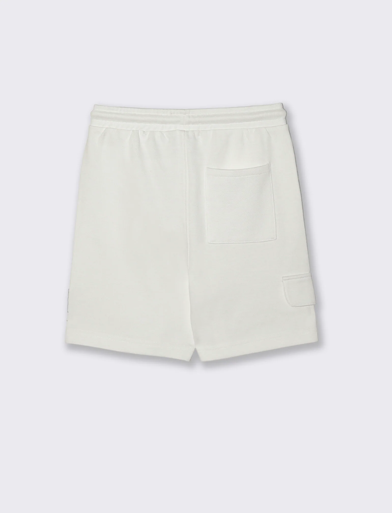 Bermuda in piquè con patch stiloso - Bianco - Image 2
