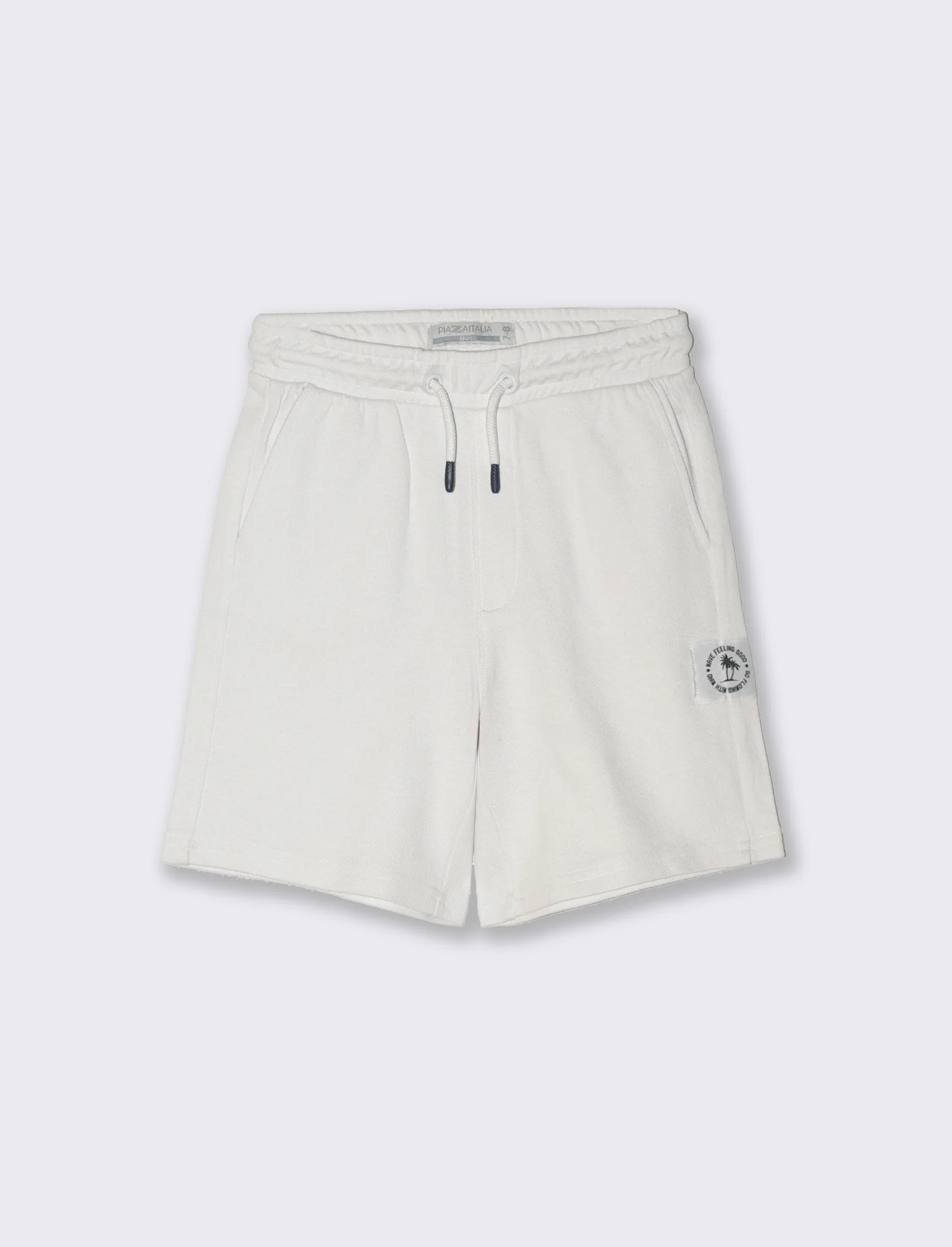 Bermuda in piquè con elastico in vita da bambino - Bianco sporco