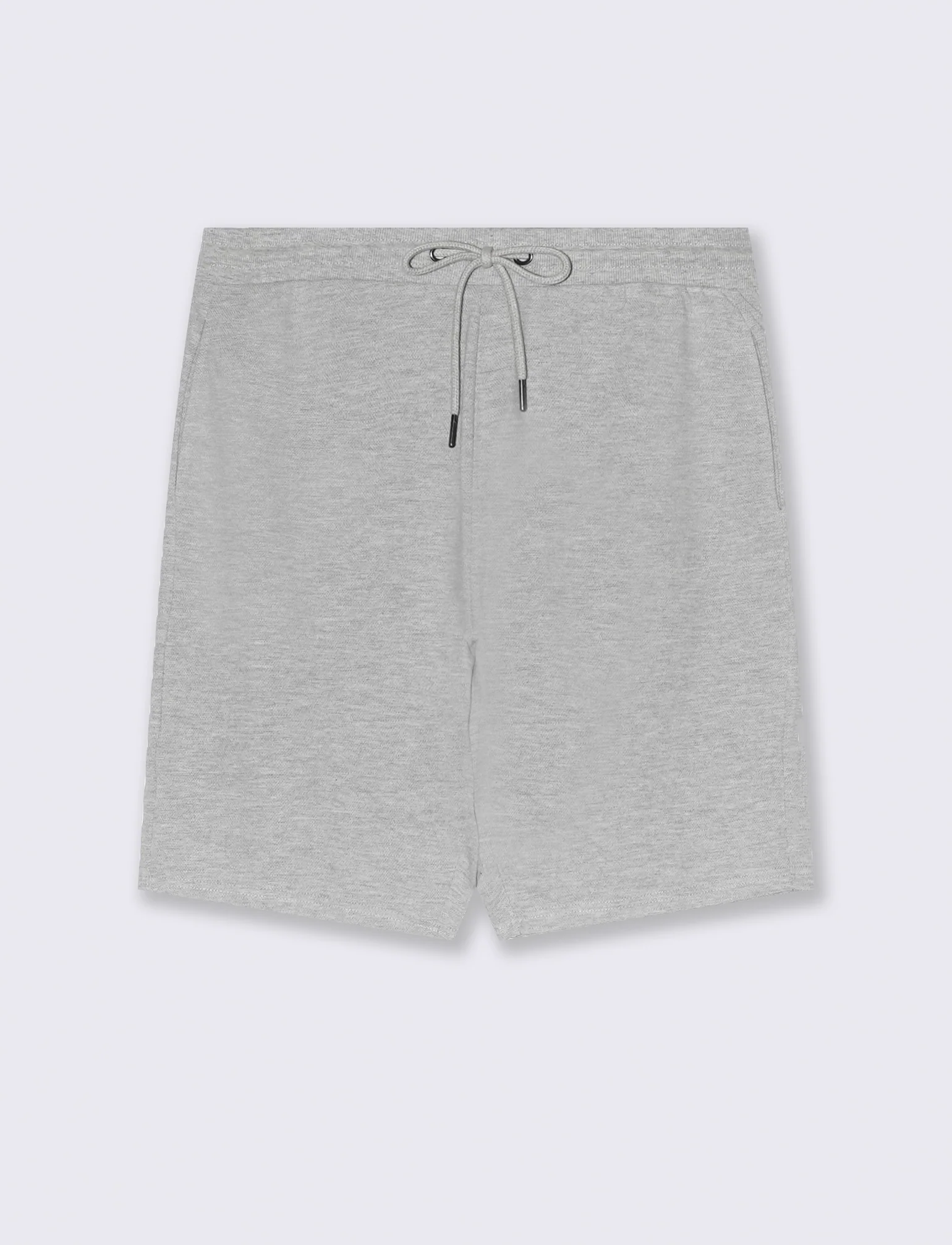 Bermuda in piquet con vita jogger da uomo - Grigio mel. - Image 4