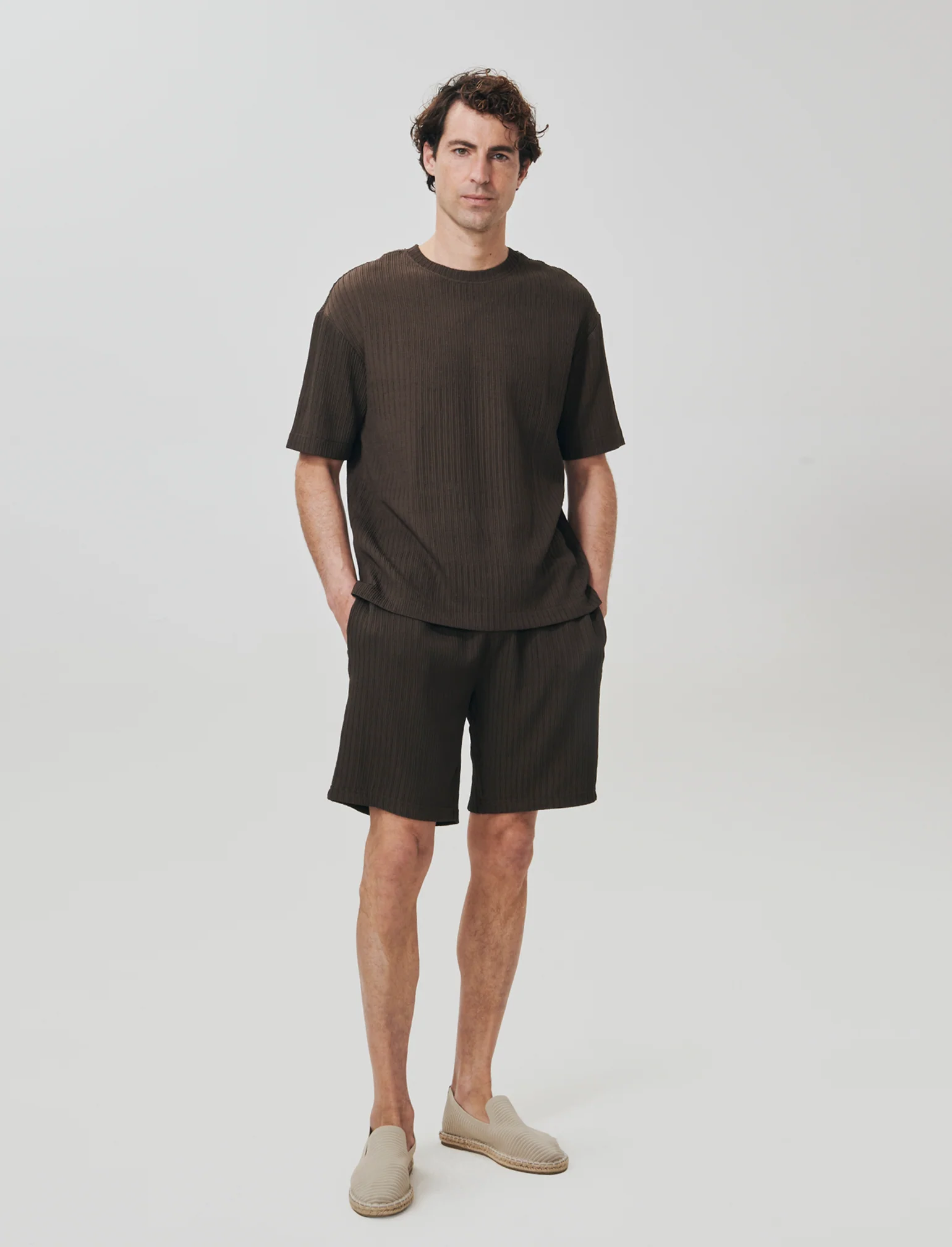 Bermuda Jacquard con Vita Jogger Relaxed - Moro - Image 3
