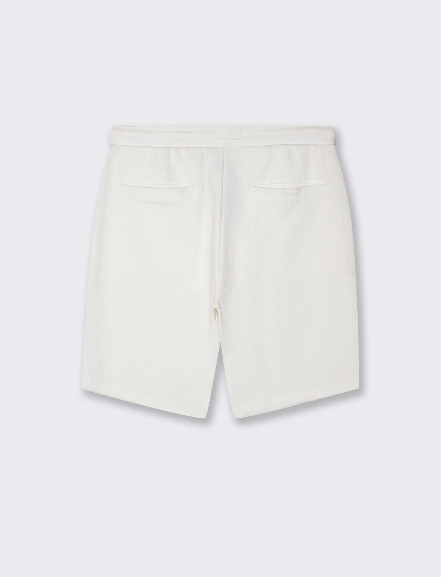 Bermuda Jacquard Effetto Juta con Vita Jogger - Bianco - Image 2