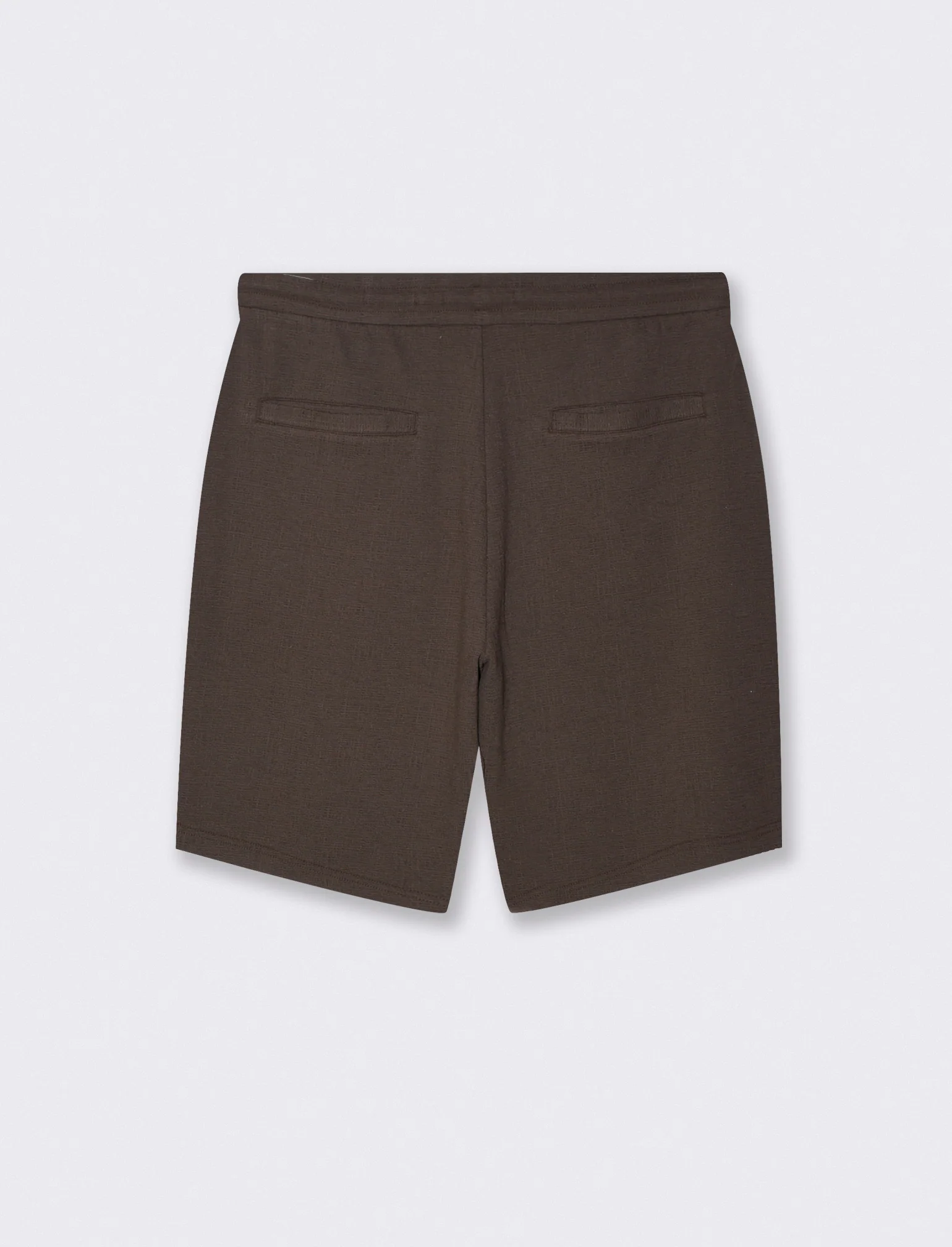 Bermuda Jacquard Effetto Juta con Vita Jogger - Moro - Image 2