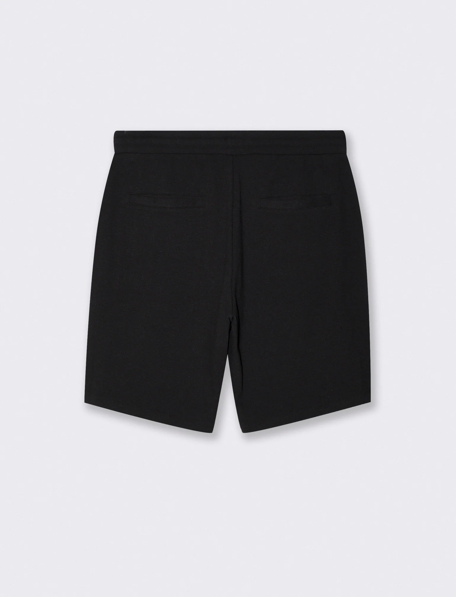 Bermuda Jacquard Effetto Juta con Vita Jogger - Nero - Image 2