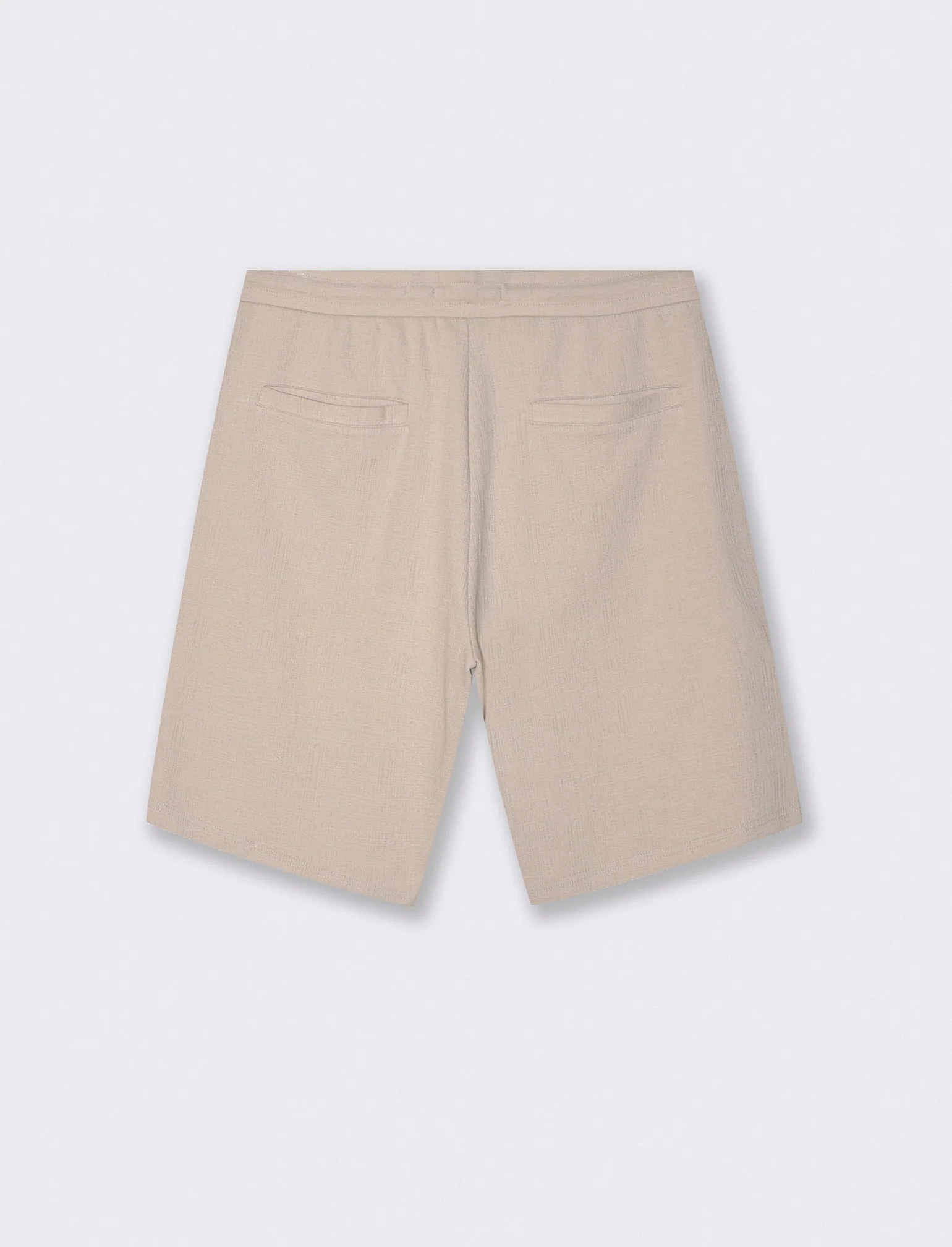Bermuda Jacquard Effetto Juta con Vita Jogger - Sabbia - Image 2