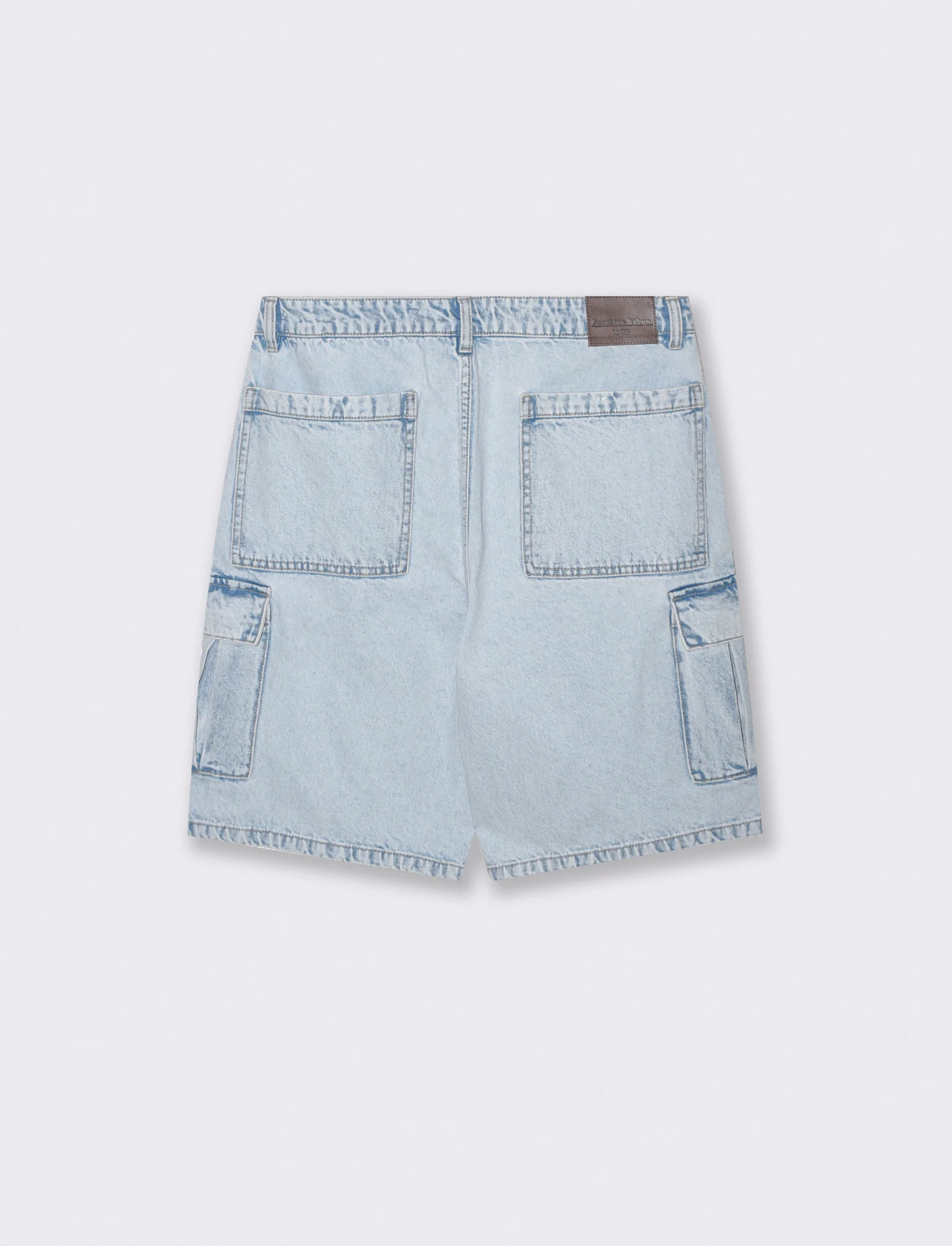 Bermuda Jeans Cargo Baggy Fit Effetto Slavato - Denim chiaro - Image 2