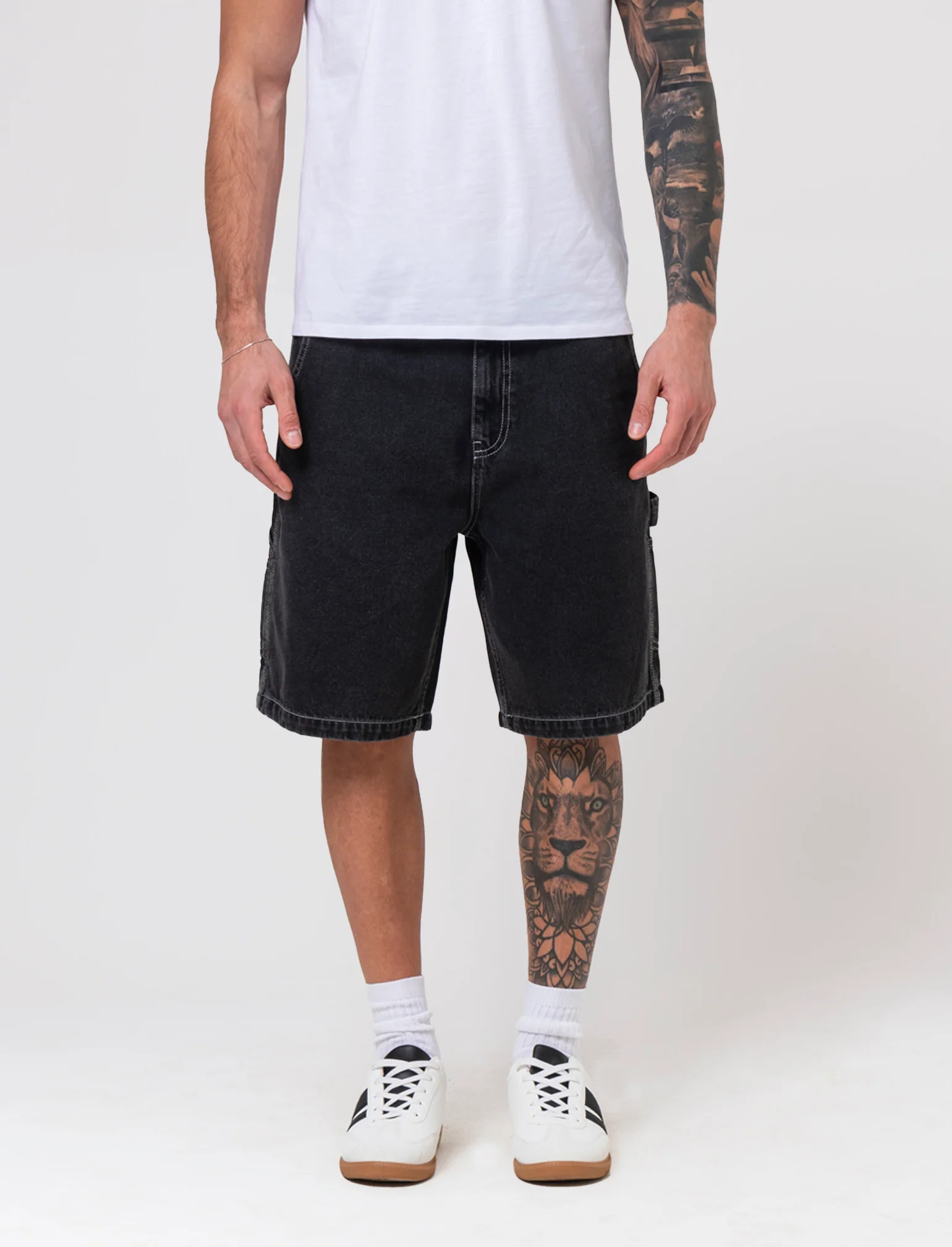 Bermuda jeans carpenter fit da uomo - Nero