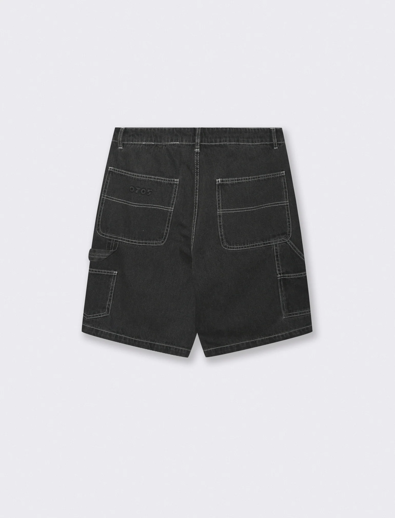 Bermuda Jeans Carpenter Fit Nero Slavato - Nero - Image 2