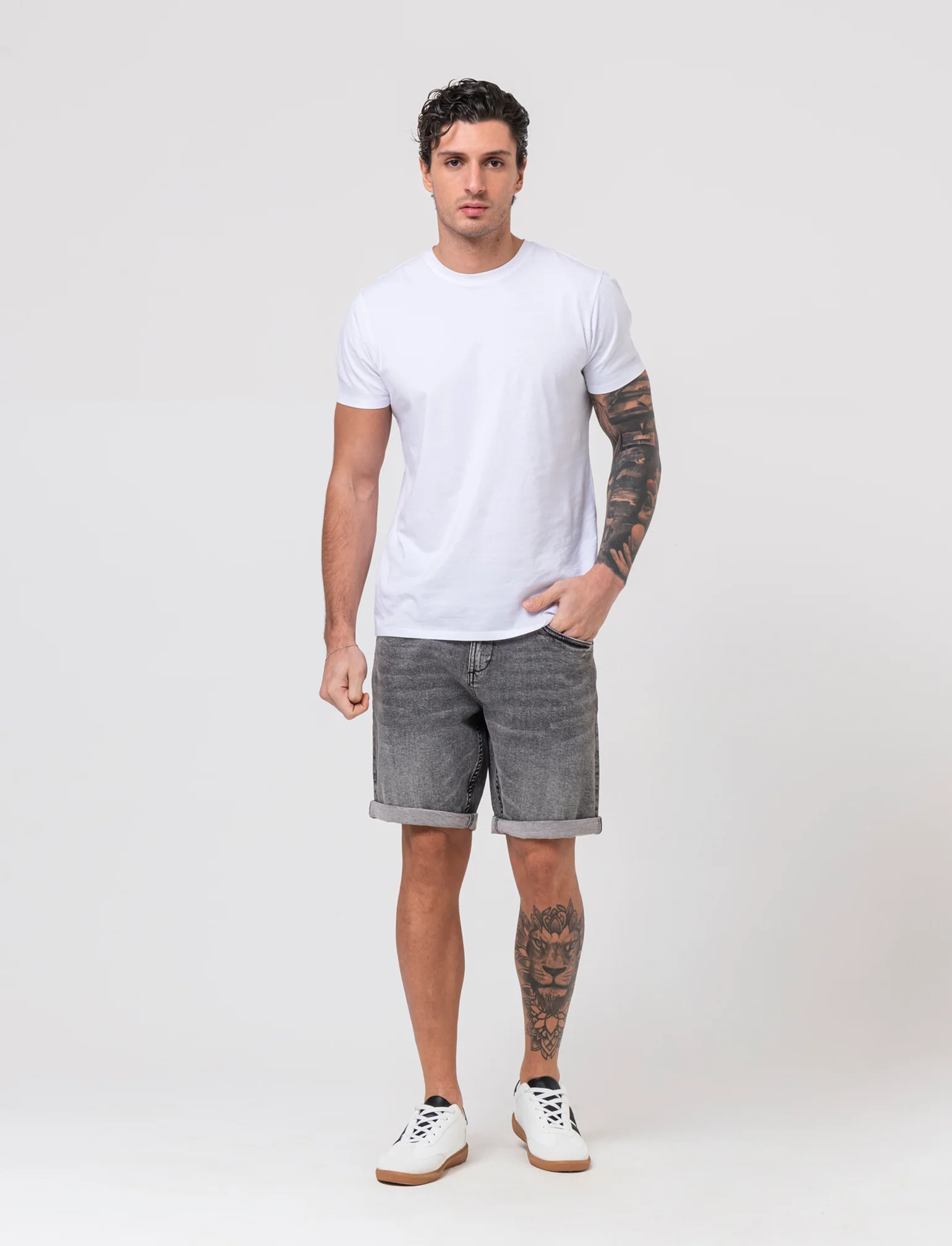 Bermuda jeans regular fit: da uomo - Grigio - Image 3