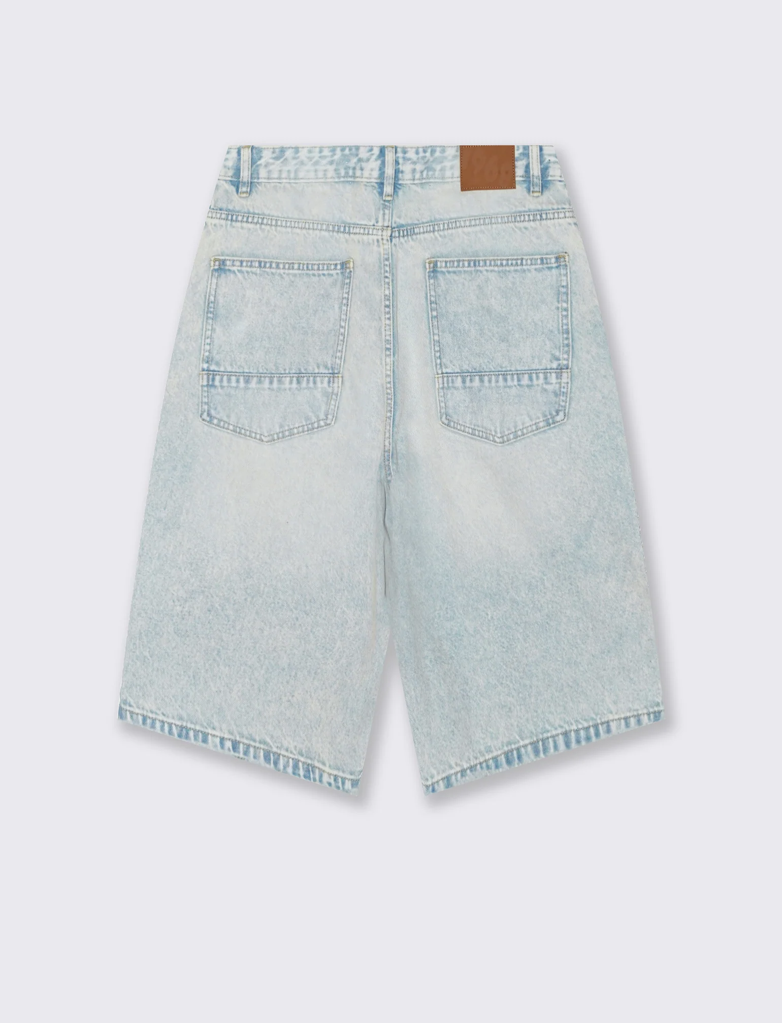 Bermuda Jeans Skater Fit in Denim Slavato - Denim chiaro - Image 2