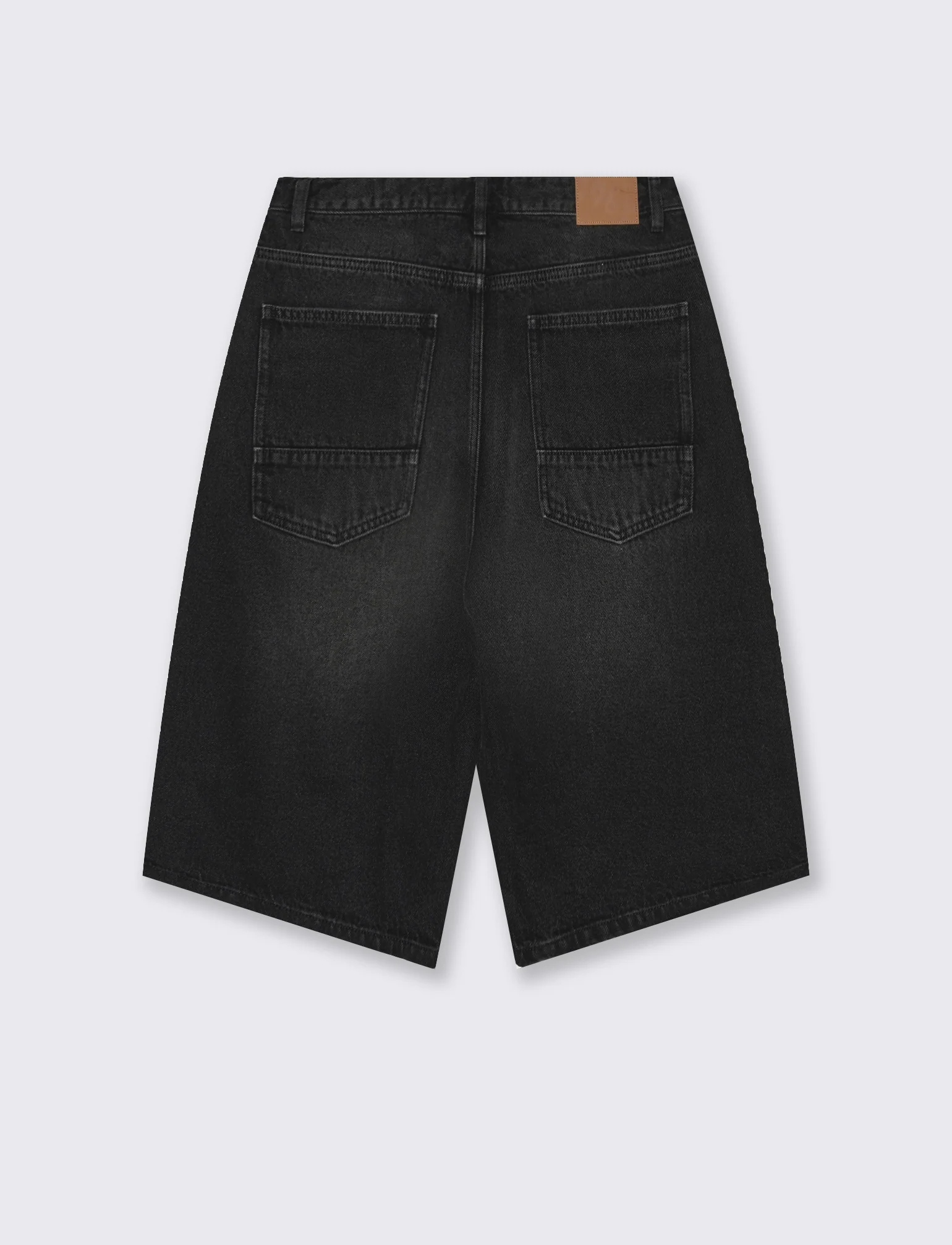 Bermuda Jeans Skater Fit in Denim Slavato - Nero - Image 2